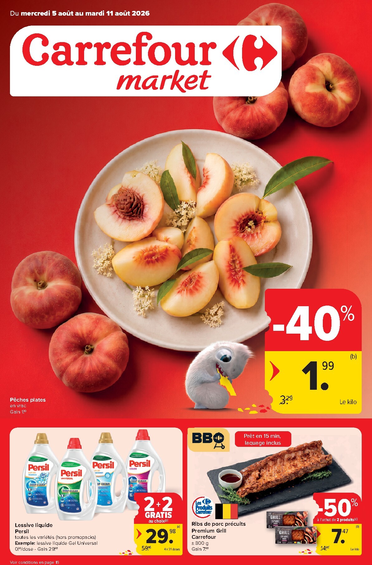 Carrefour Market folder voor volgende week van woensdag 05/08/2026 tot dinsdag 11/08/2026