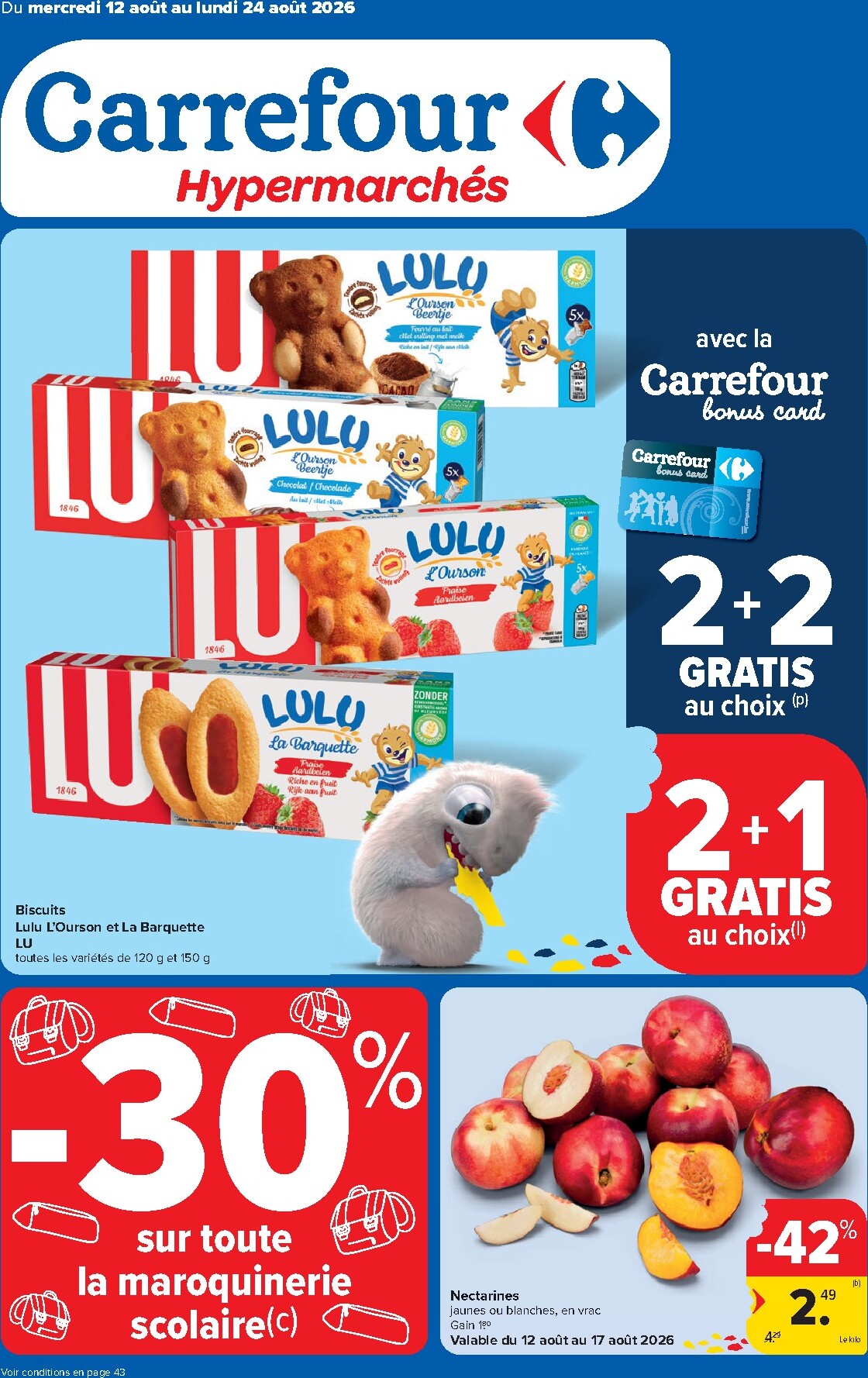 Toekomstige Carrefour Hypermarchés folder geldig van woensdag 12/08/2026 tot maandag 24/08/2026