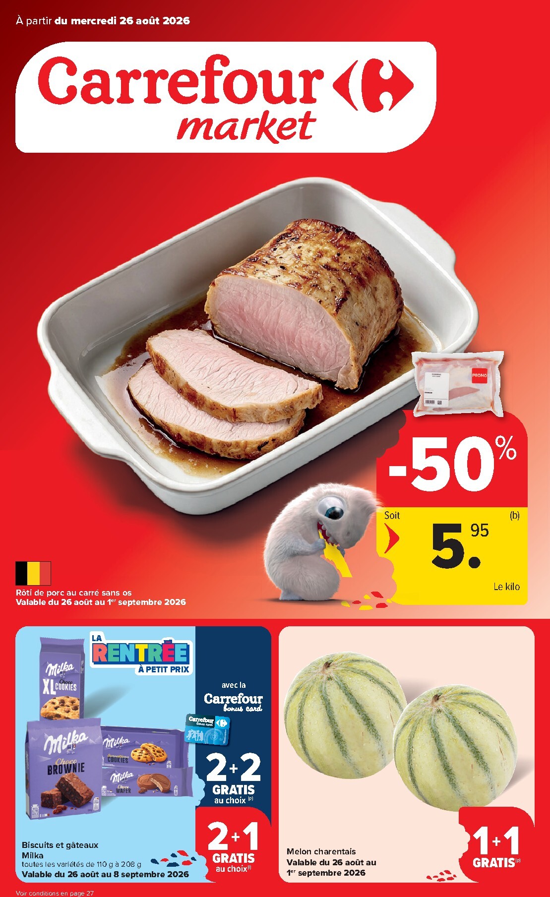 Carrefour Market folder voor volgende week van woensdag 26/08/2026 tot dinsdag 01/09/2026