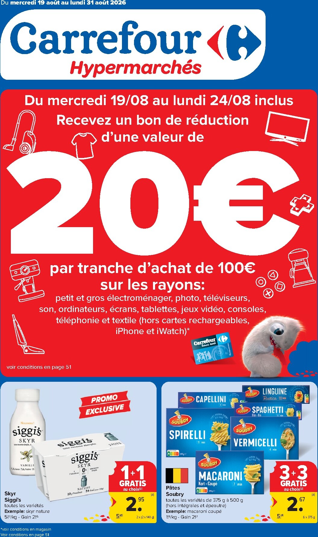 Huidige Carrefour Hypermarchés folder geldig van woensdag 19/08/2026 tot maandag 31/08/2026