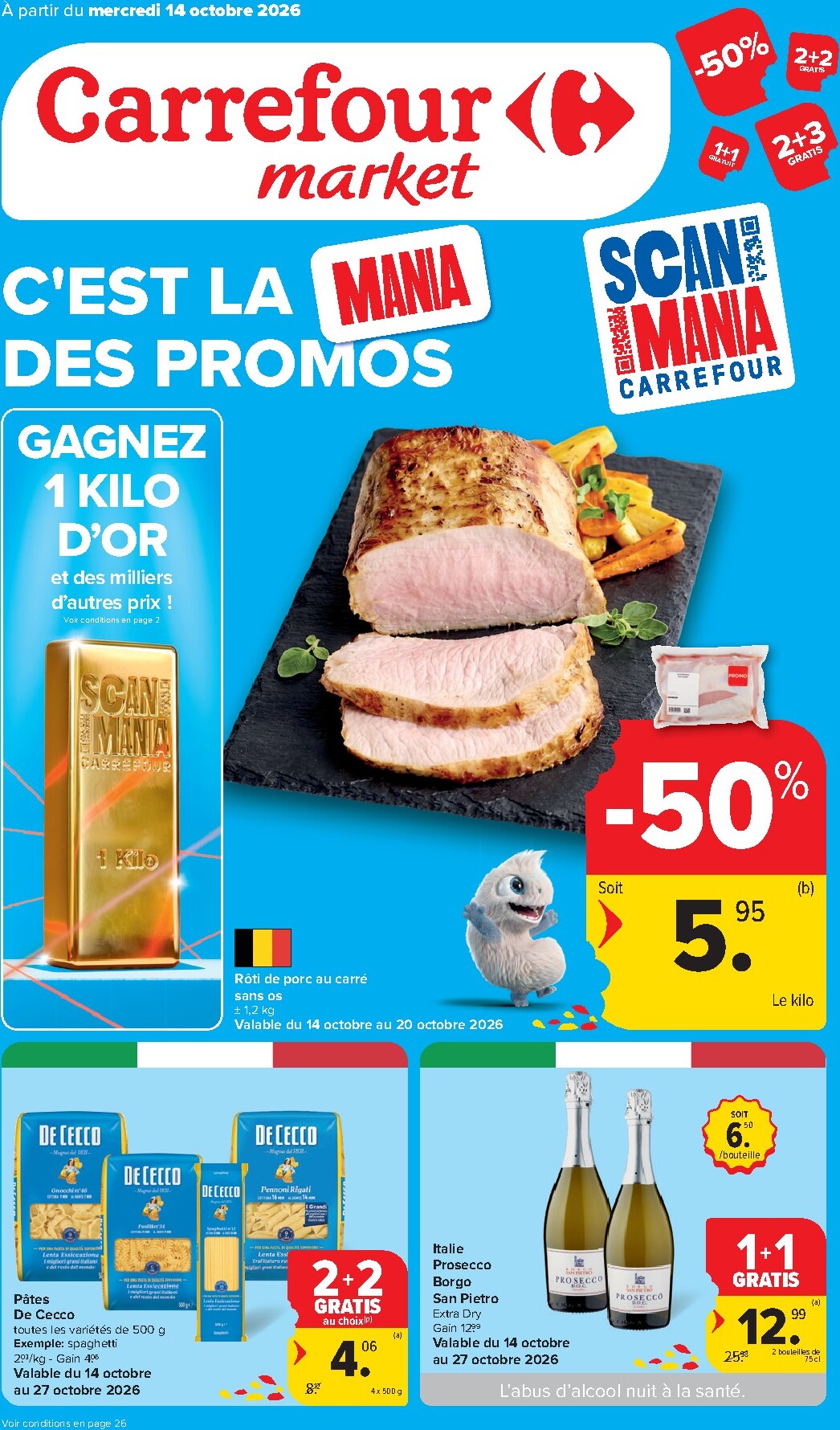 Carrefour - Market Promotions de la semaine folder voor volgende week van woensdag 14/10/2026 tot dinsdag 20/10/2026