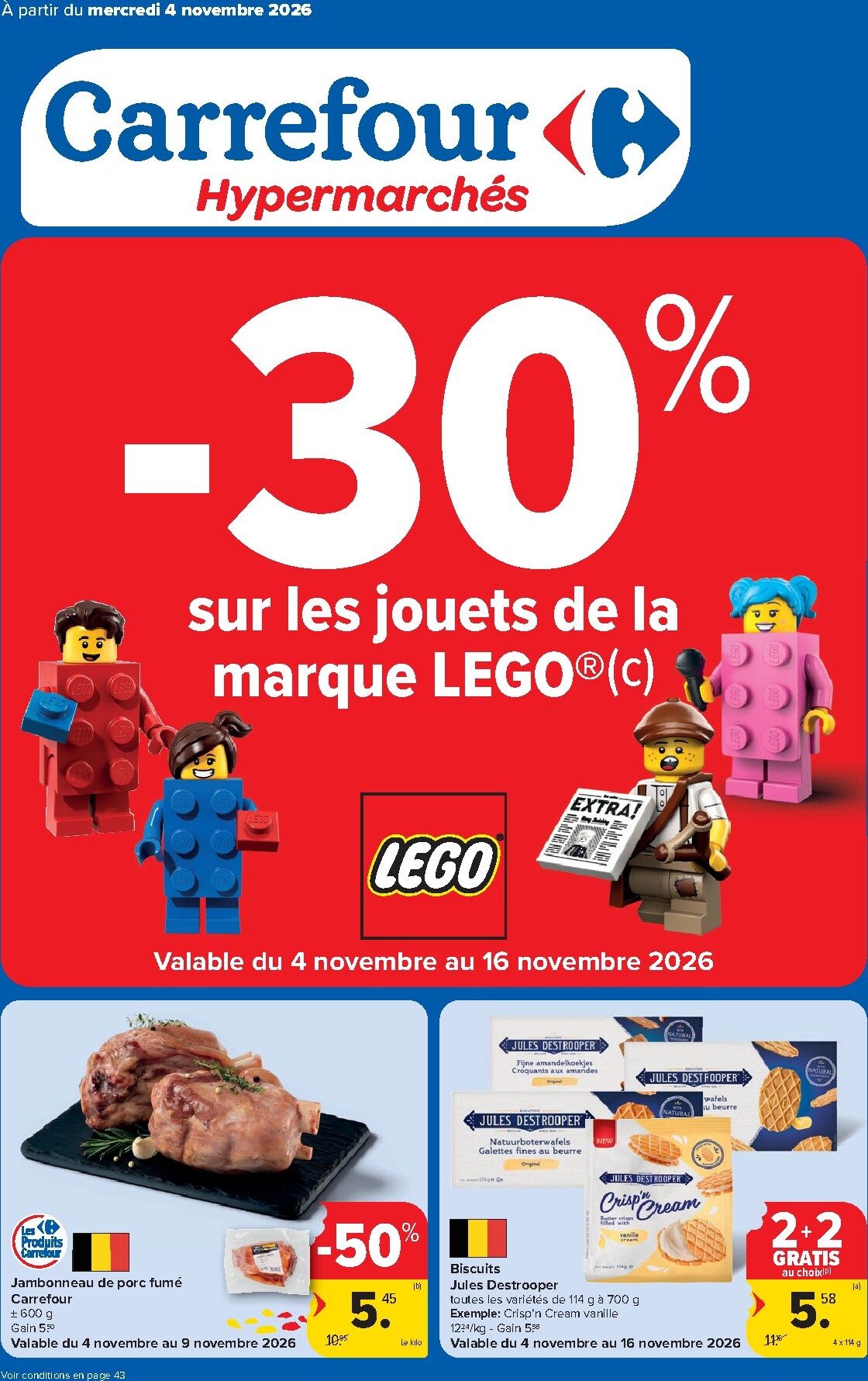 Carrefour Hypermarchés folder voor volgende week van woensdag 04/11/2026 tot maandag 16/11/2026