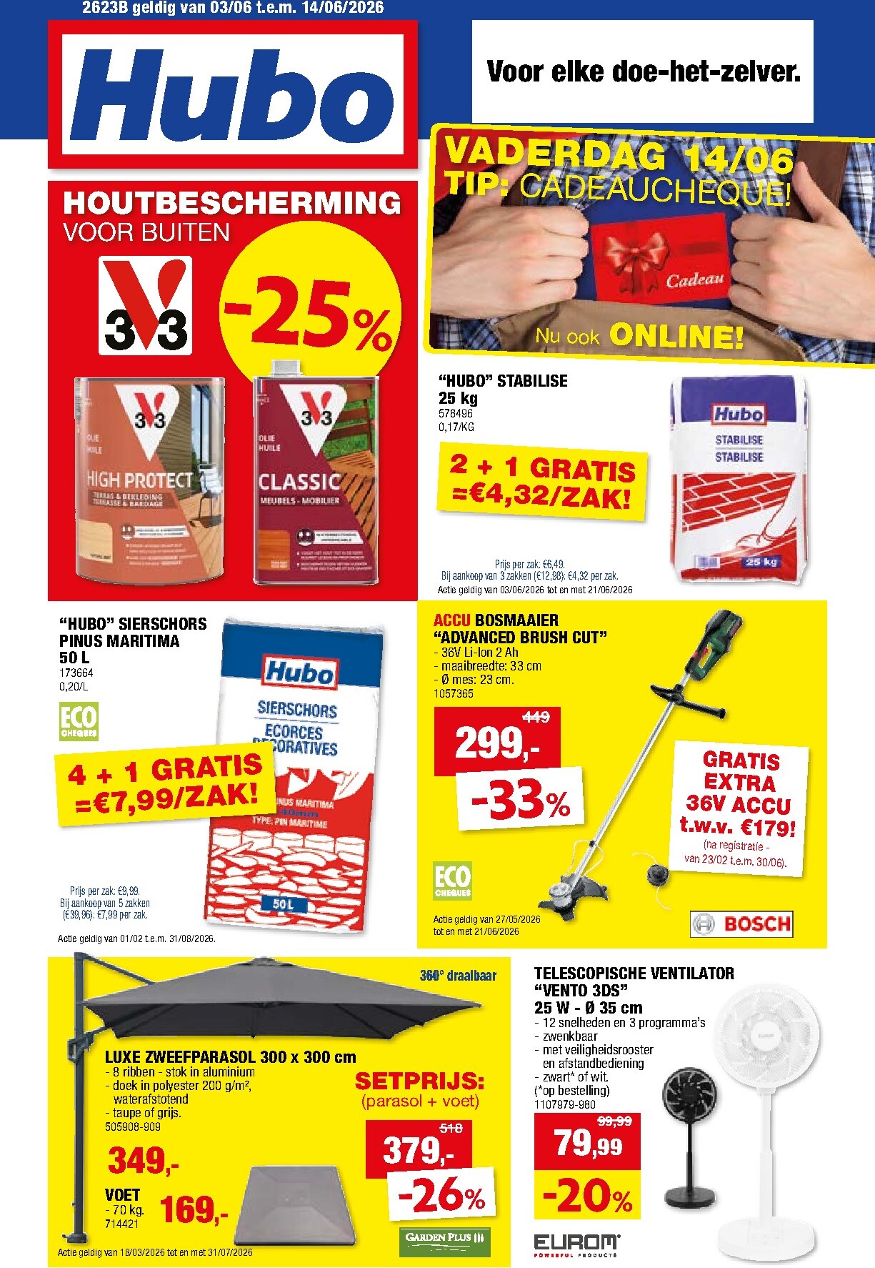 Huidige Hubo folder geldig van woensdag 03/06/2026 tot zondag 14/06/2026