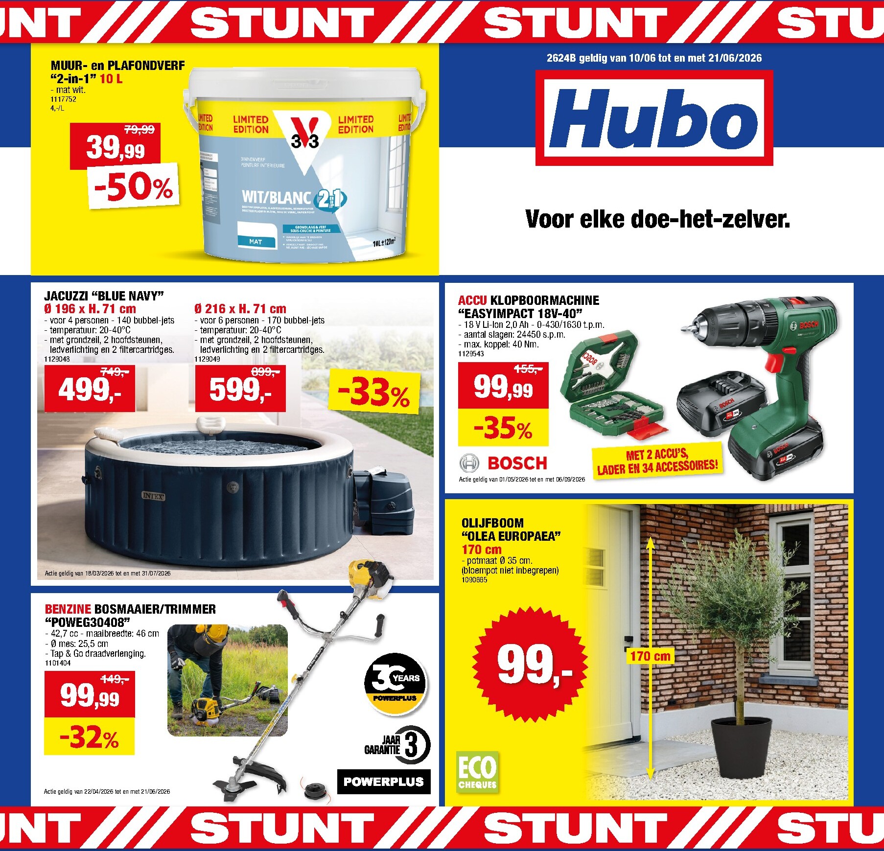 Huidige Hubo folder geldig van woensdag 10/06/2026 tot zondag 21/06/2026