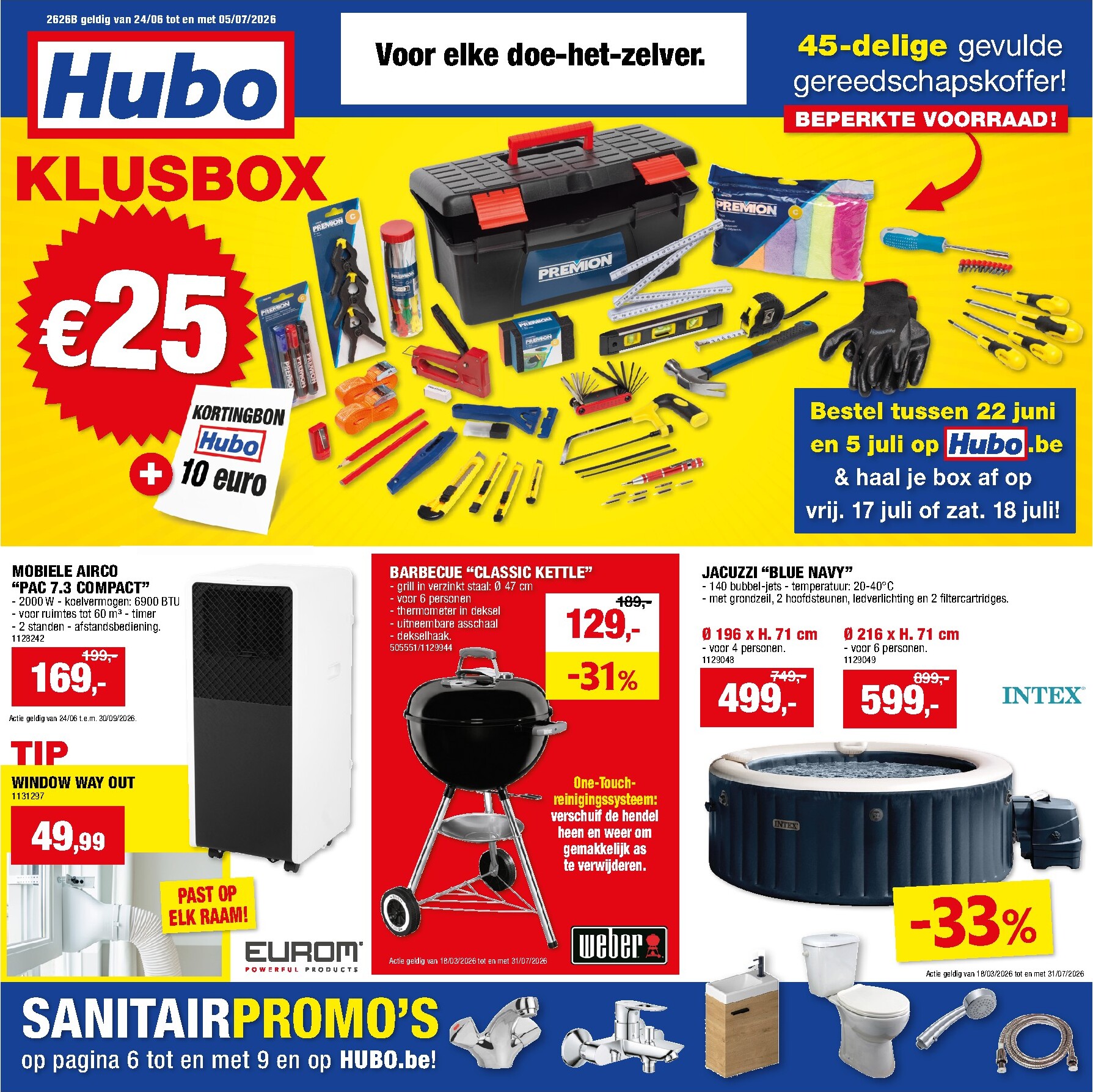Huidige Hubo folder geldig van woensdag 24/06/2026 tot zondag 05/07/2026