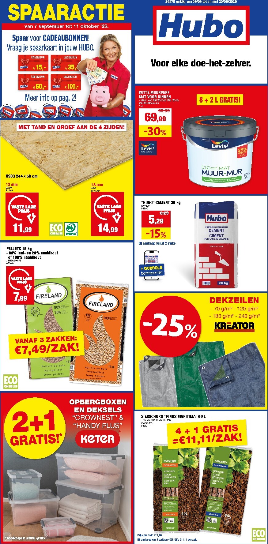 Huidige Hubo folder geldig van woensdag 09/09/2026 tot zondag 20/09/2026