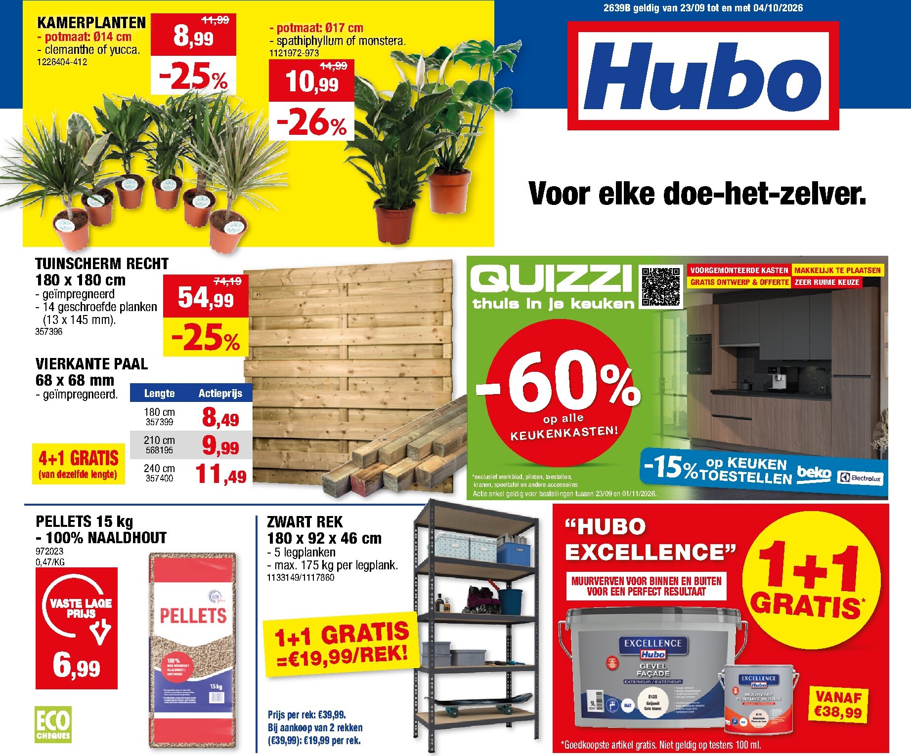 Huidige Hubo folder geldig van woensdag 23/09/2026 tot zondag 04/10/2026