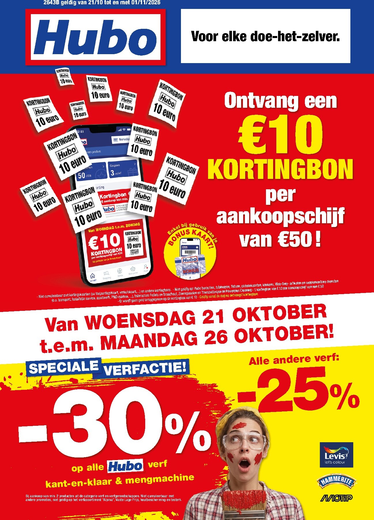 Huidige Hubo folder geldig van woensdag 21/10/2026 tot zondag 01/11/2026