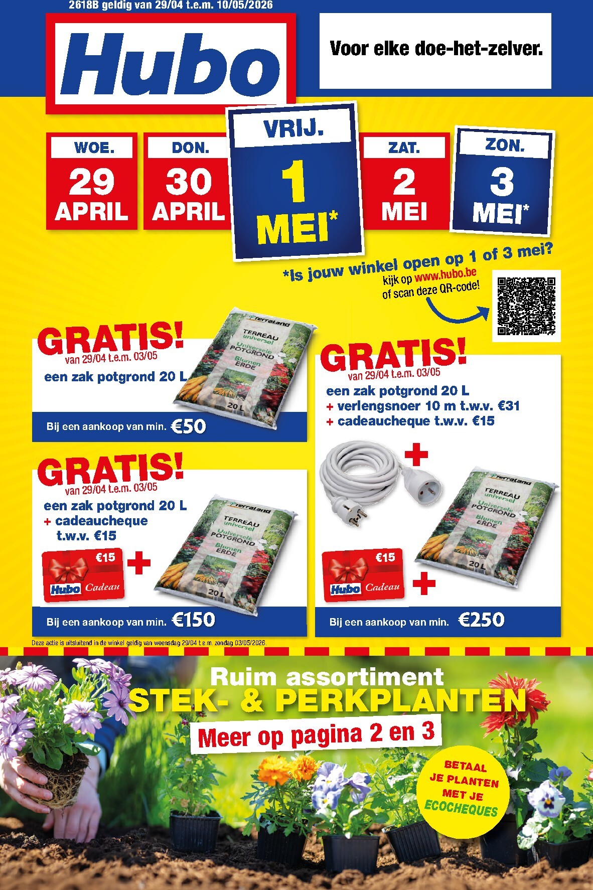 Huidige Hubo folder geldig van woensdag 29/04/2026 tot zondag 10/05/2026