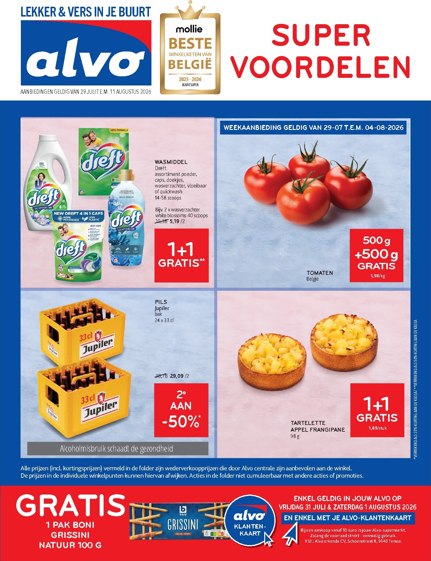 Huidige Alvo folder geldig van woensdag 29/07/2026 tot dinsdag 11/08/2026