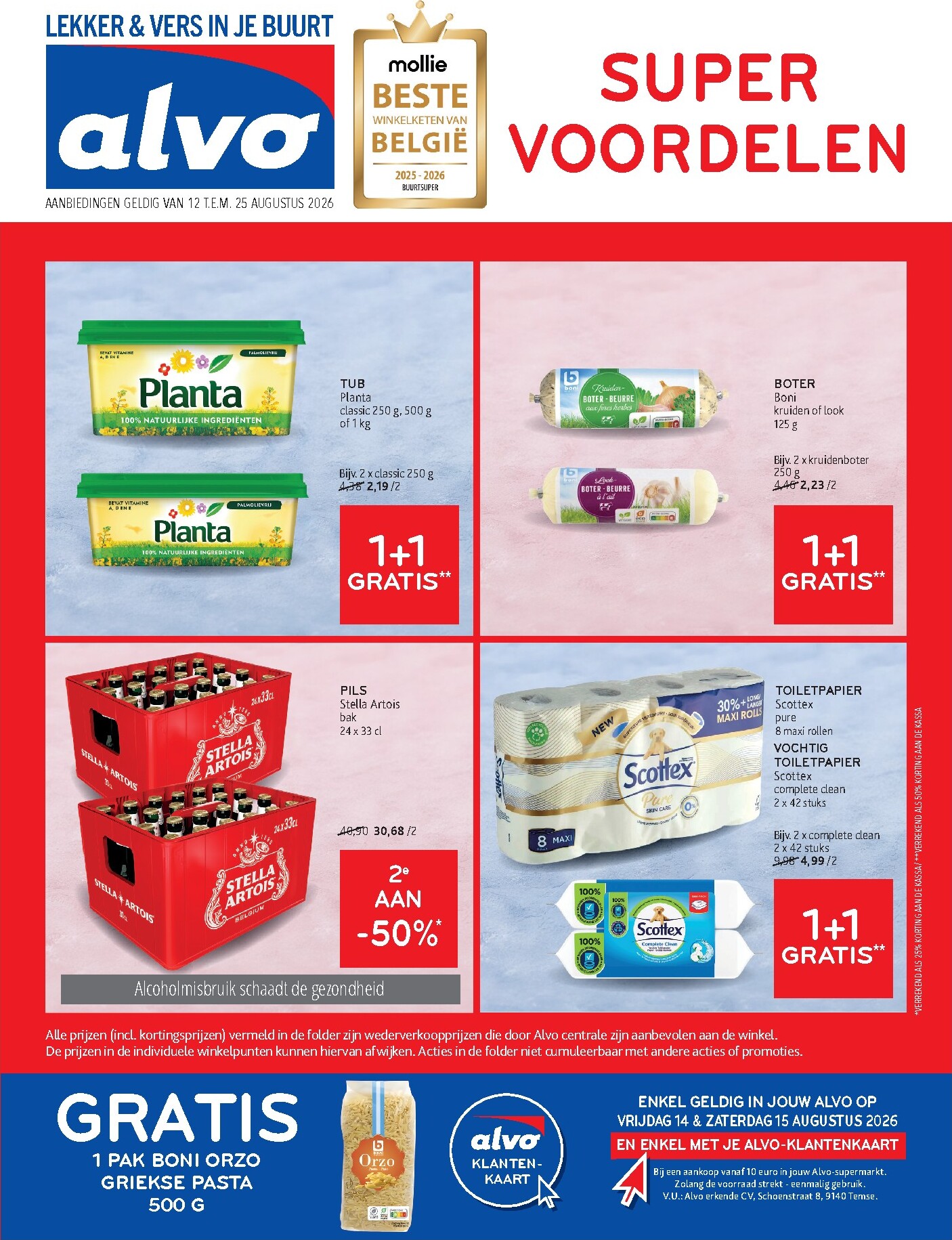 Huidige Alvo folder geldig van woensdag 12/08/2026 tot dinsdag 25/08/2026