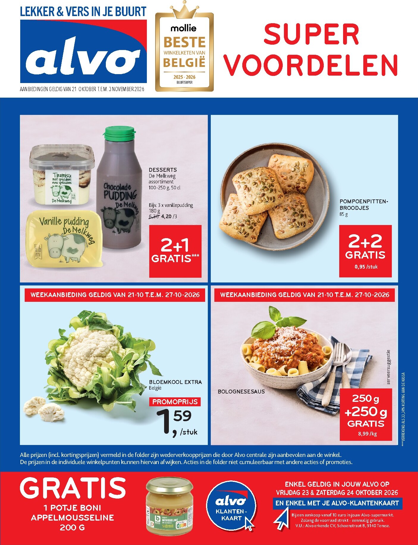 Huidige Alvo folder geldig van woensdag 21/10/2026 tot dinsdag 03/11/2026