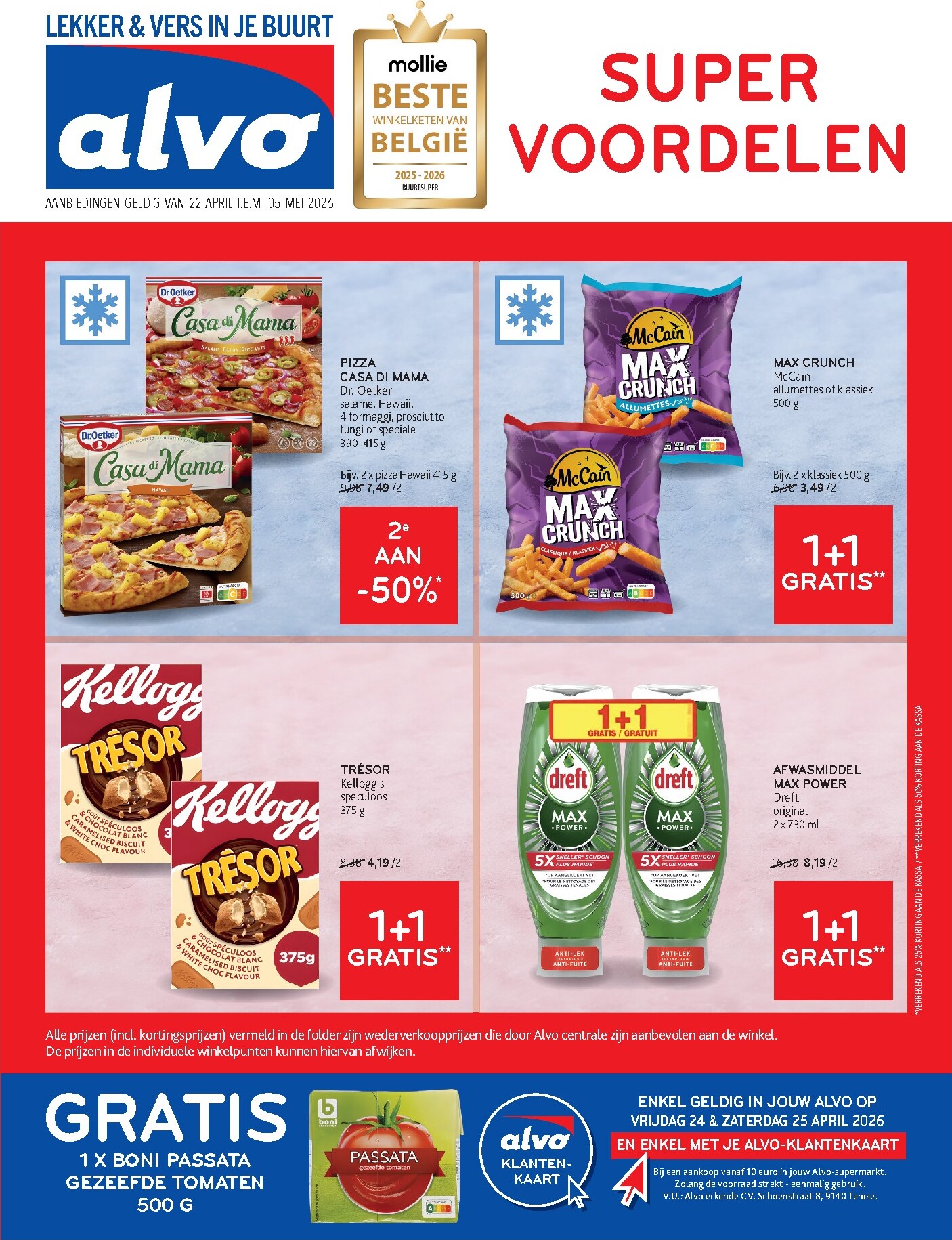 Huidige Alvo folder geldig van woensdag 22/04/2026 tot dinsdag 05/05/2026