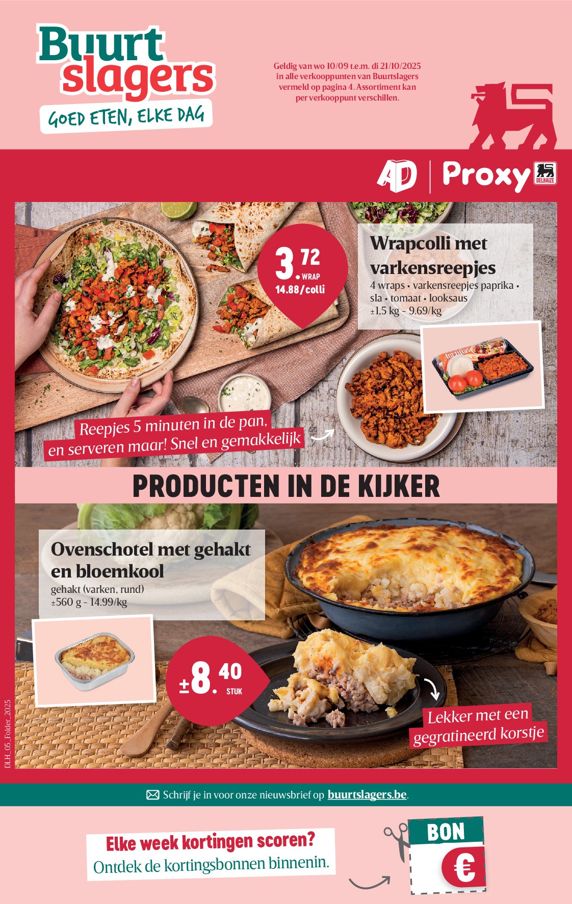 Buurtslagers folder geldig vanaf 10/09 - 21/10