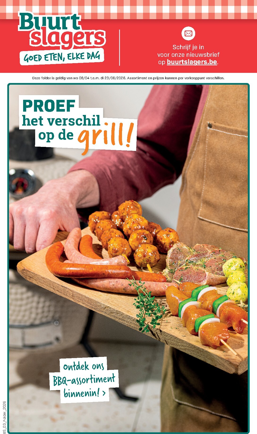 Huidige Buurtslagers folder geldig van woensdag 08/04/2026 tot dinsdag 23/06/2026