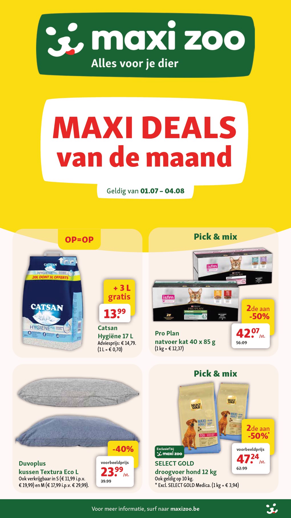 Huidige Maxizoo folder geldig van woensdag 01/07/2026 tot dinsdag 04/08/2026