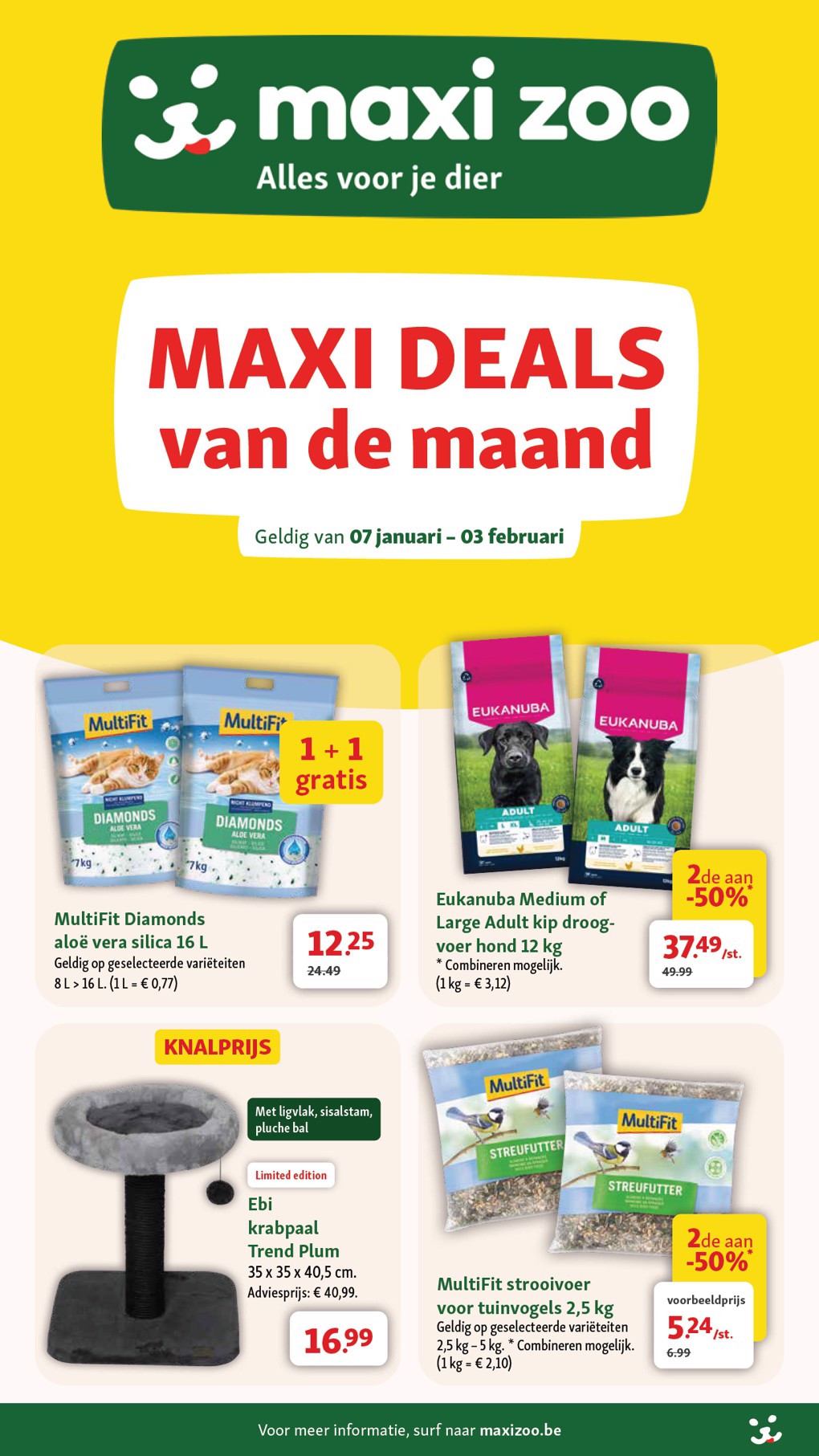 De Maxizoo folder geldig vanaf 07/01 t/m 03/02