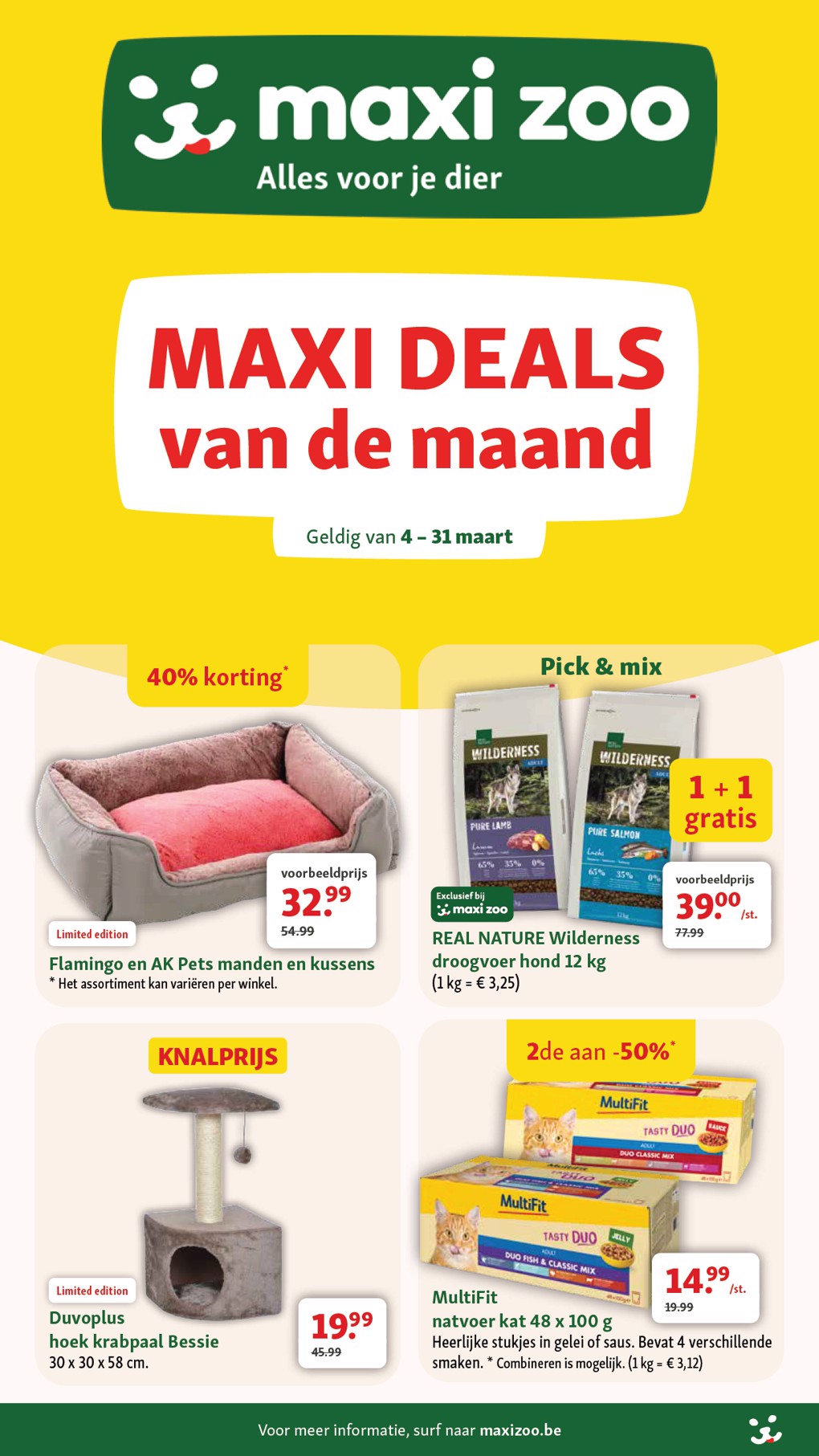 De Maxizoo folder geldig vanaf 04/03/2026 t/m 31/03/2026