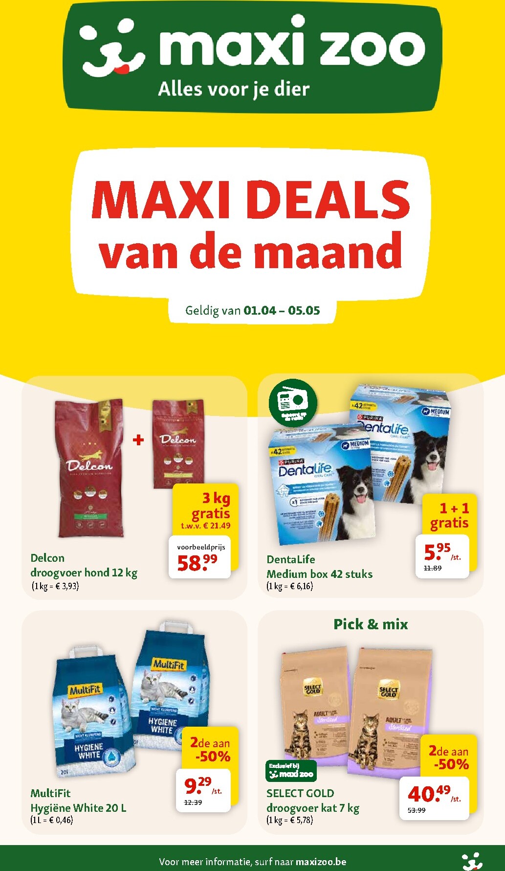 De Maxizoo folder geldig vanaf 01/04/2026 t/m 05/05/2026