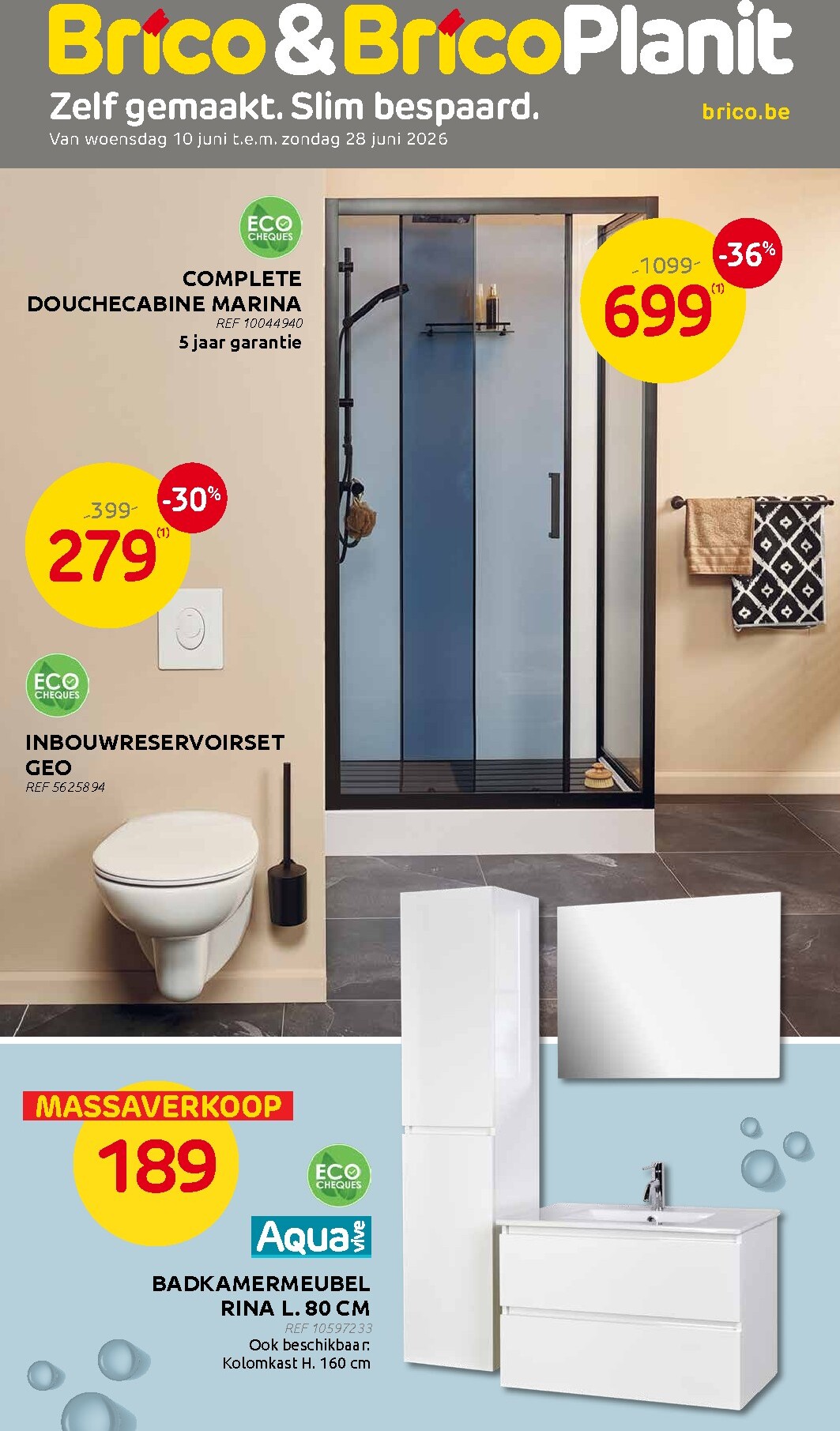 Huidige Brico - Bathroom folder geldig van woensdag 10/06/2026 tot zondag 28/06/2026