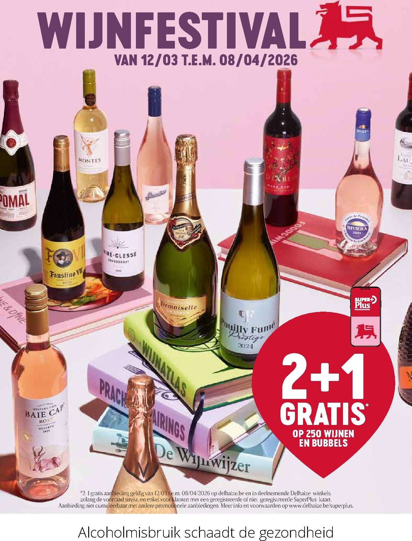 De Delhaize - Wijnfestival folder geldig vanaf 12/03/2026 t/m 08/04/2026