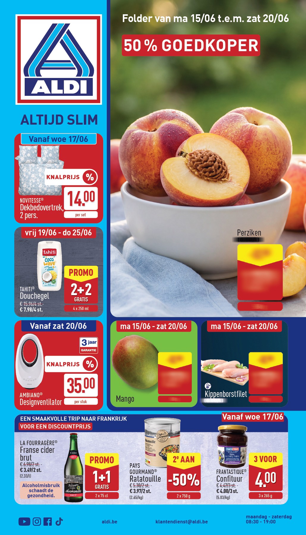 ALDI folder voor volgende week van maandag 15/06/2026 tot zaterdag 20/06/2026