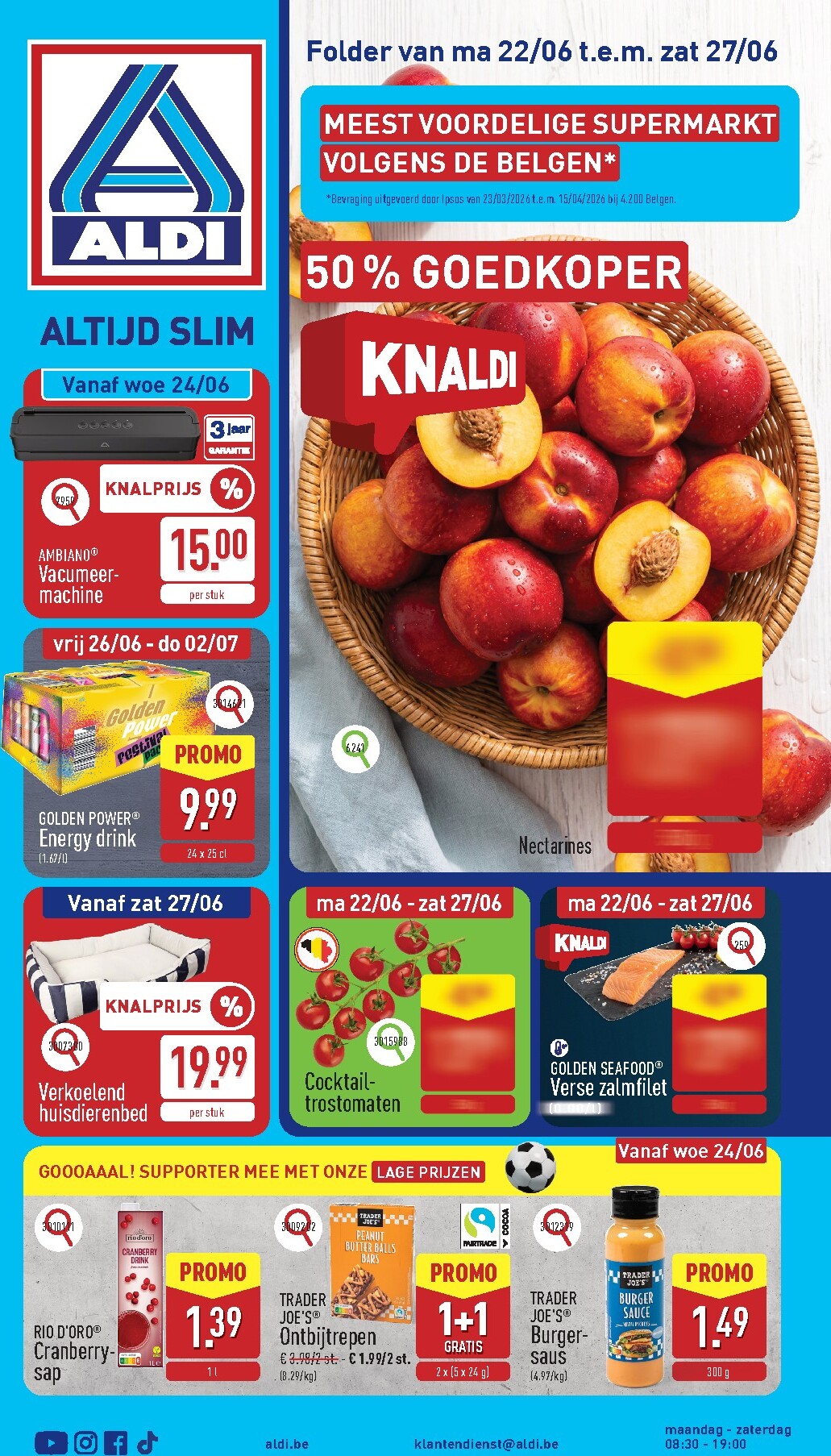 ALDI folder voor volgende week van maandag 22/06/2026 tot zaterdag 27/06/2026