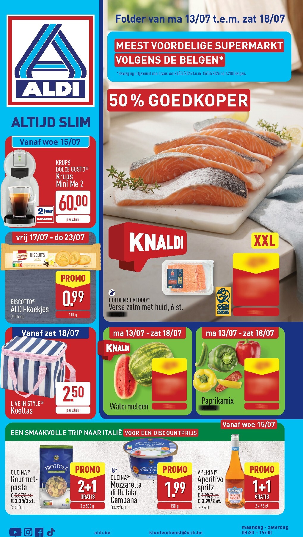 ALDI folder voor volgende week van maandag 13/07/2026 tot zaterdag 18/07/2026