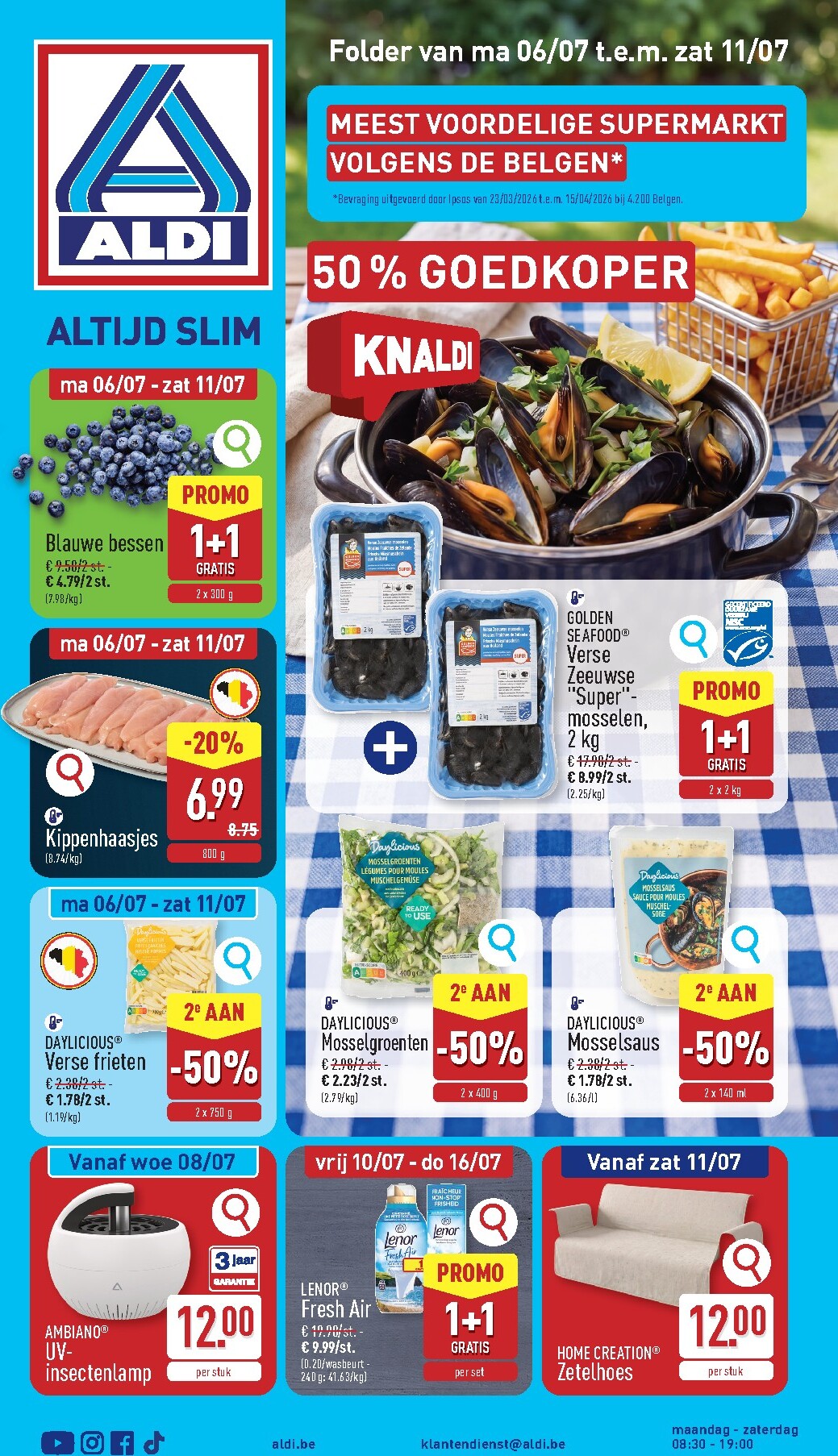 Huidige ALDI folder geldig van maandag 06/07/2026 tot zaterdag 11/07/2026