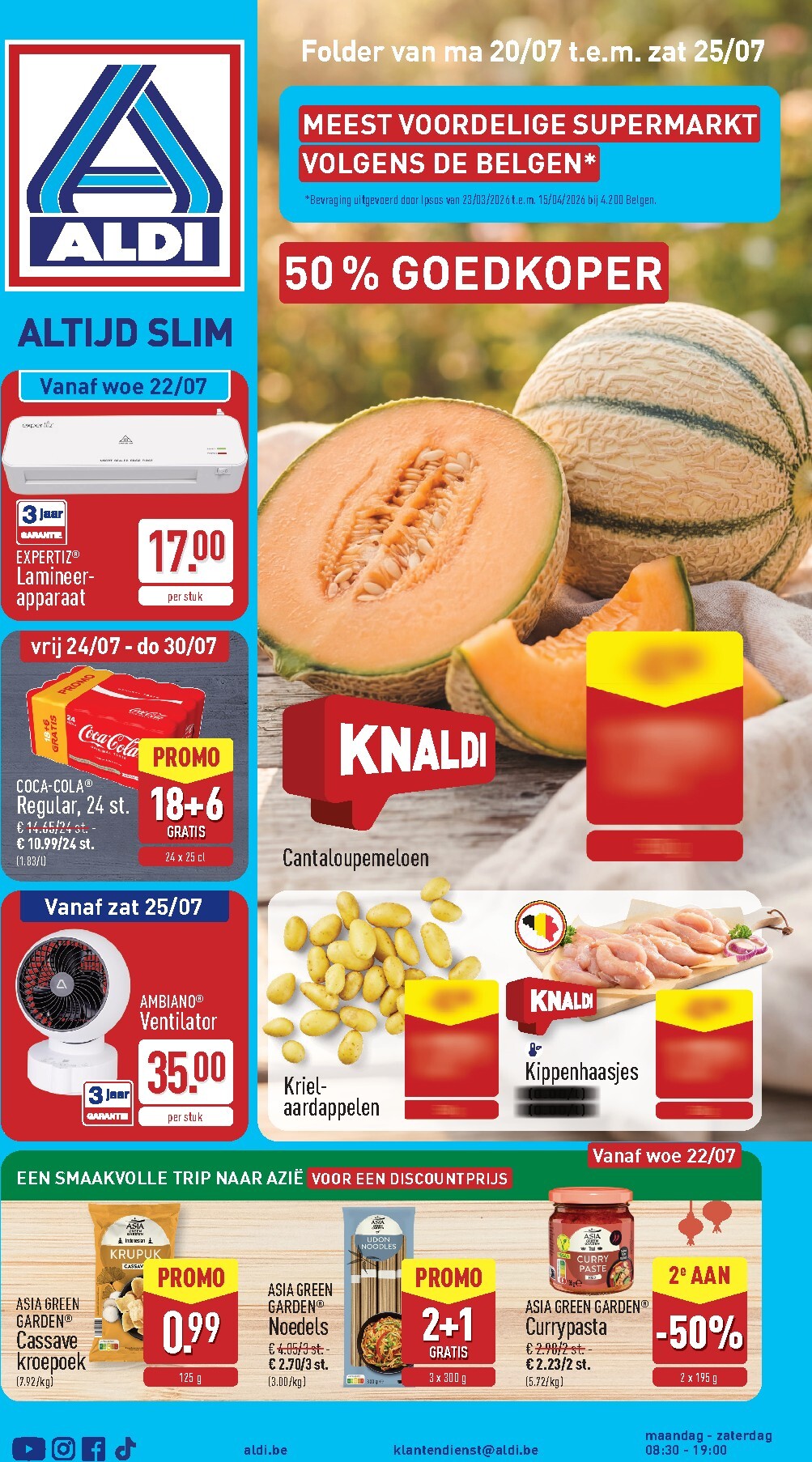 ALDI folder voor volgende week van maandag 20/07/2026 tot zaterdag 25/07/2026