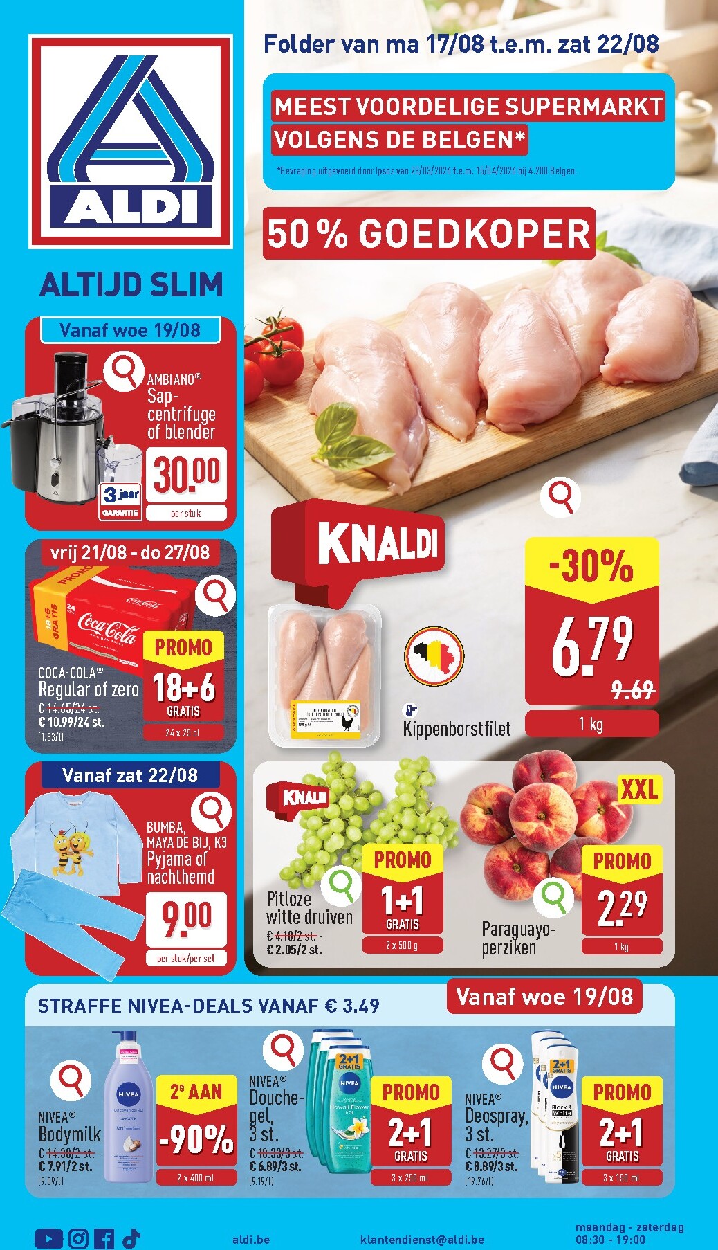 ALDI folder voor volgende week van maandag 17/08/2026 tot zaterdag 22/08/2026