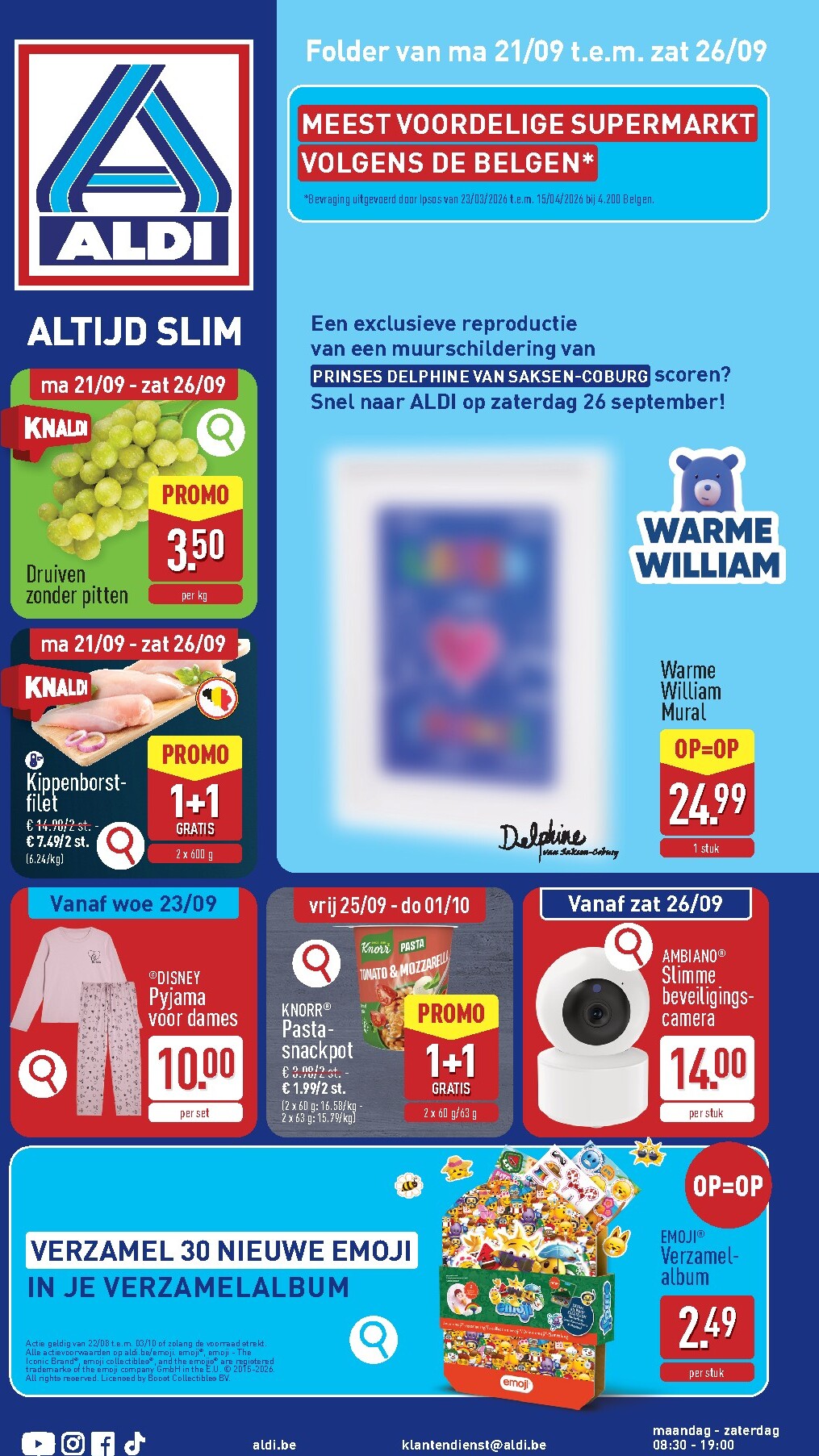 Huidige ALDI folder geldig van maandag 21/09/2026 tot zaterdag 26/09/2026