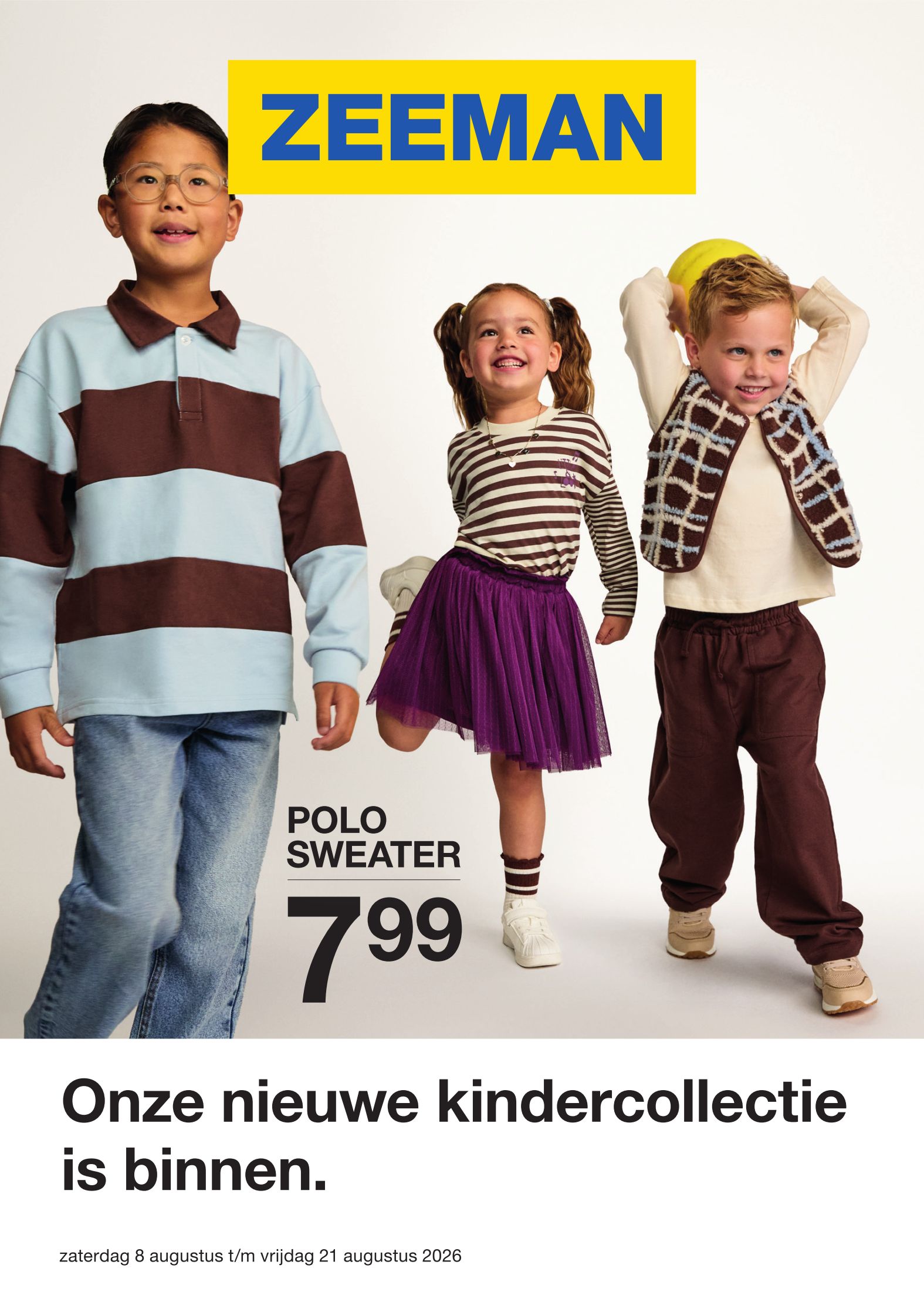 Huidige Zeeman Kindercollectie folder geldig van zaterdag 25/07/2026 tot vrijdag 07/08/2026