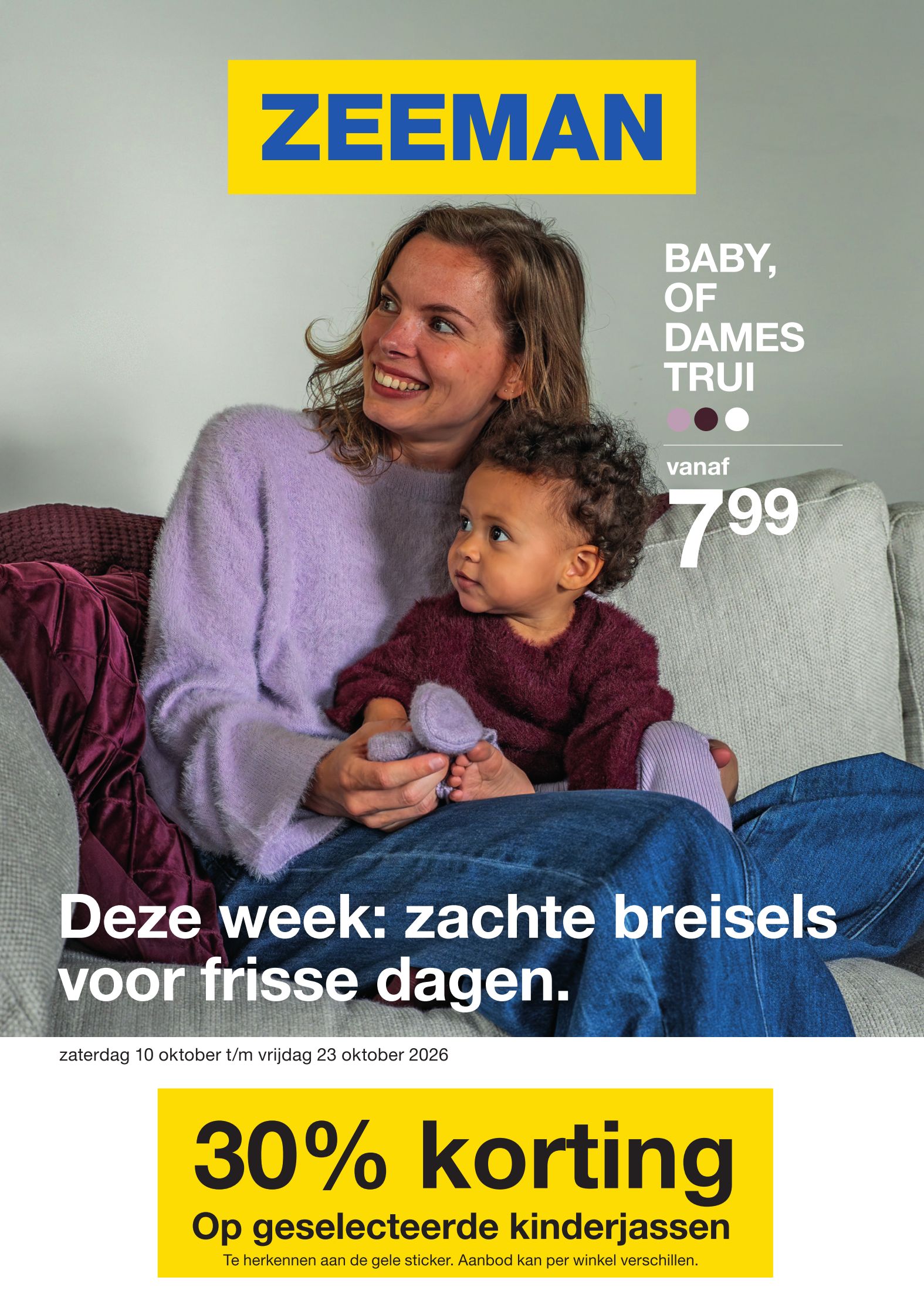 Zeeman folder voor volgende week van zaterdag 10/10/2026 tot vrijdag 23/10/2026