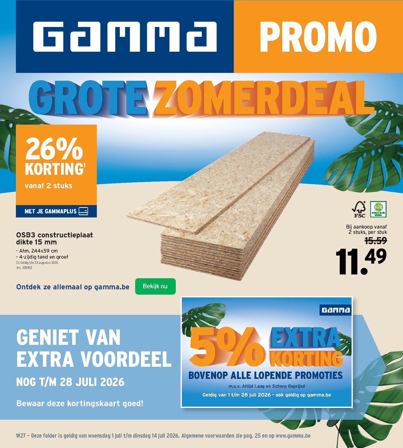 Huidige Gamma folder geldig van woensdag 01/07/2026 tot dinsdag 14/07/2026