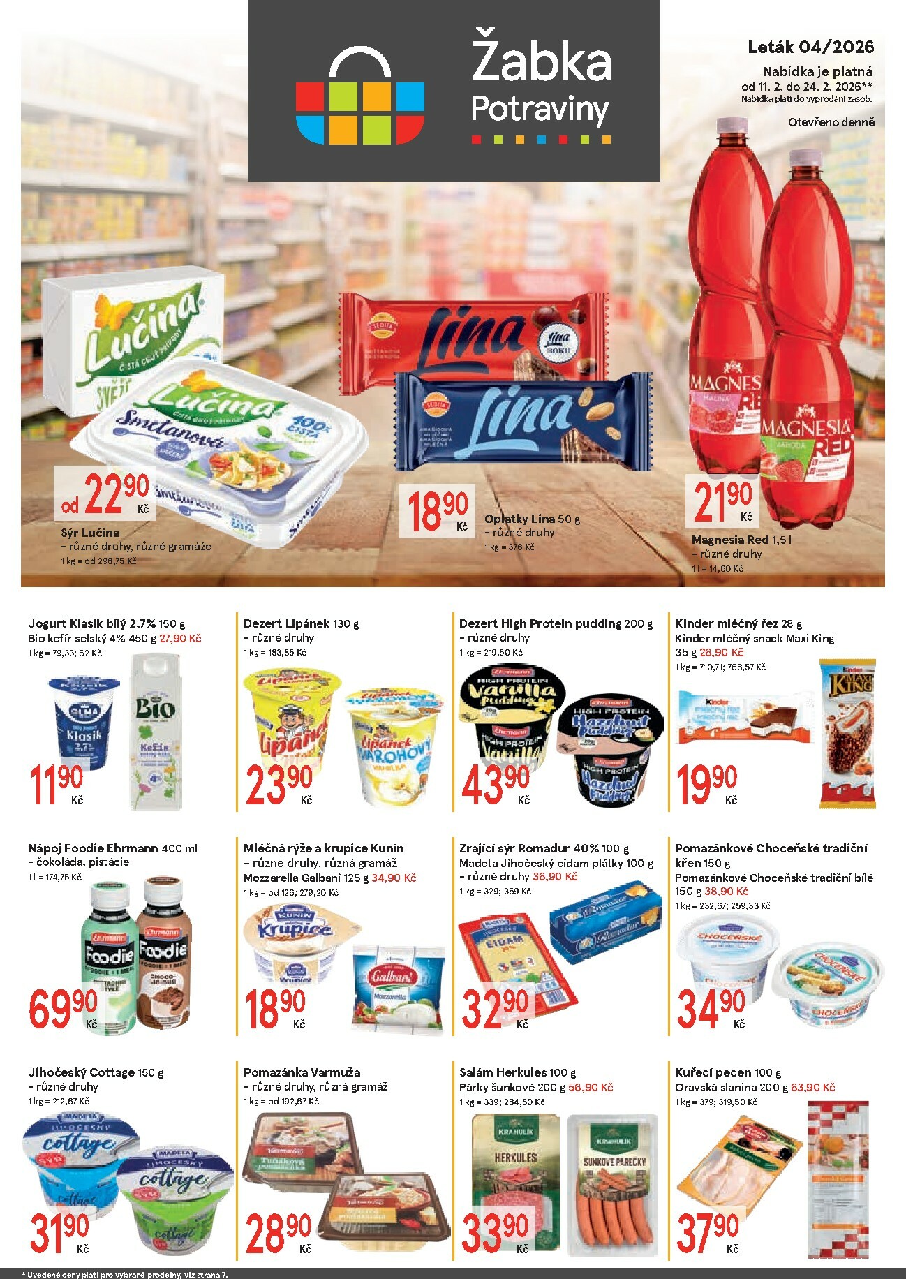 Žabka leták platný od středy 11.02.2026 do úterý 24.02.2026