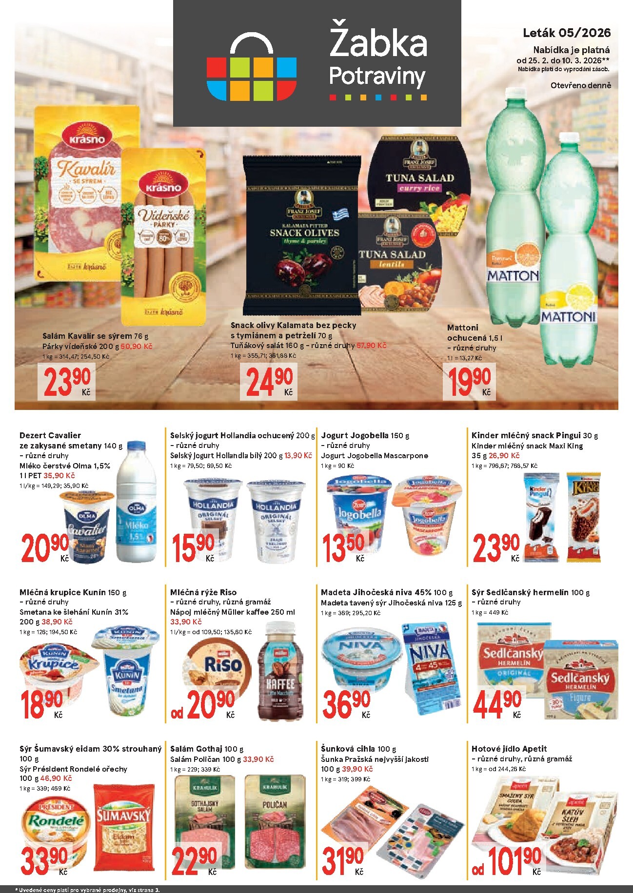 Žabka leták platný od středy 25.02.2026 do úterý 10.03.2026
