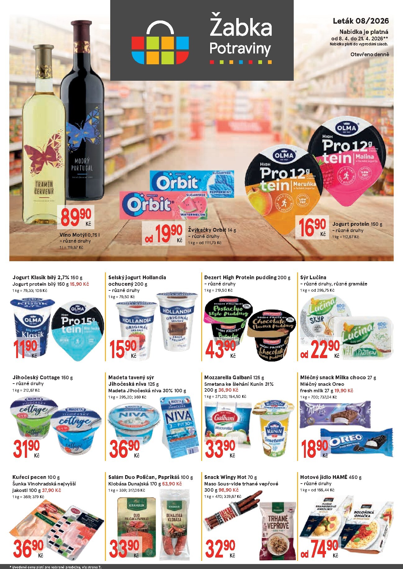 Aktuální Žabka leták platný od středy 08.04.2026 do úterý 21.04.2026