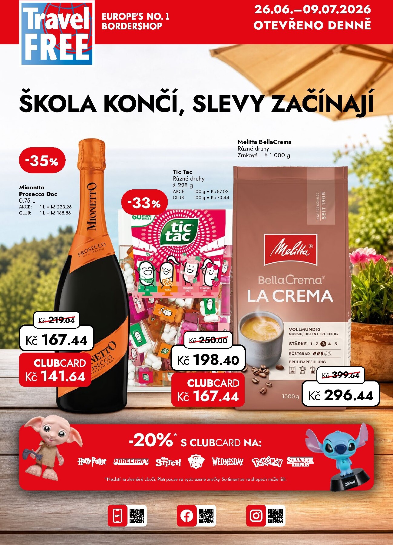 Aktuální Travel FREE leták platný od pátku 26.06.2026 do čtvrtka 09.07.2026