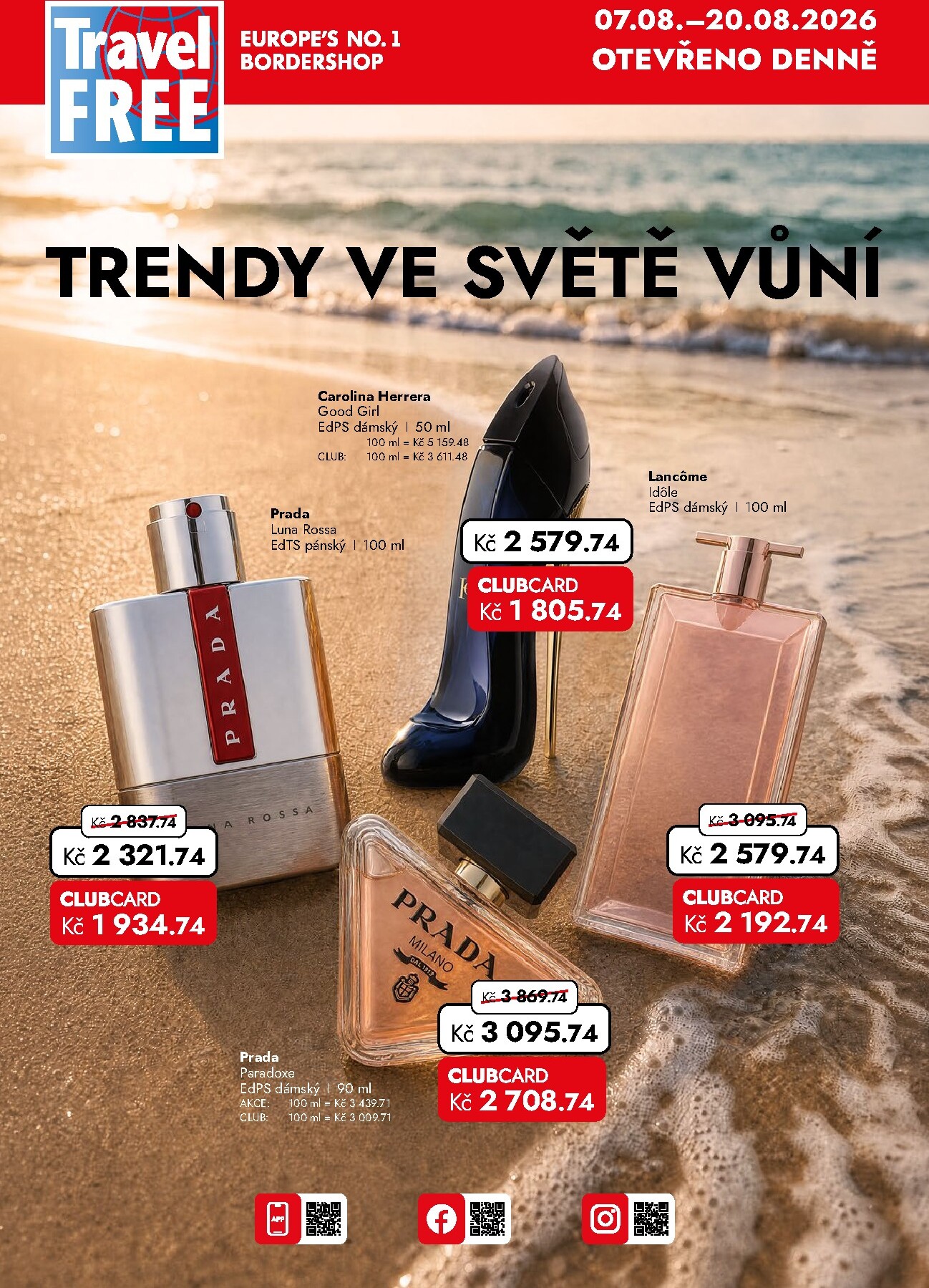 Aktuální Travel FREE leták platný od pátku 07.08.2026 do čtvrtka 20.08.2026