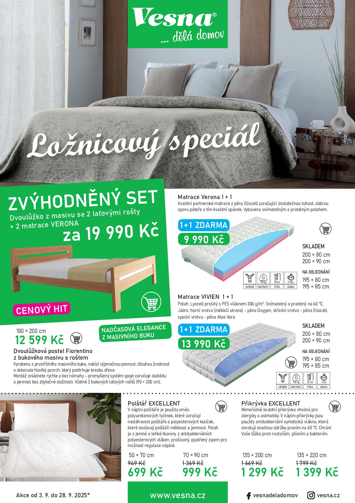 Leták Vesna - Ložnicový speciál od 03.09. do 28.09.