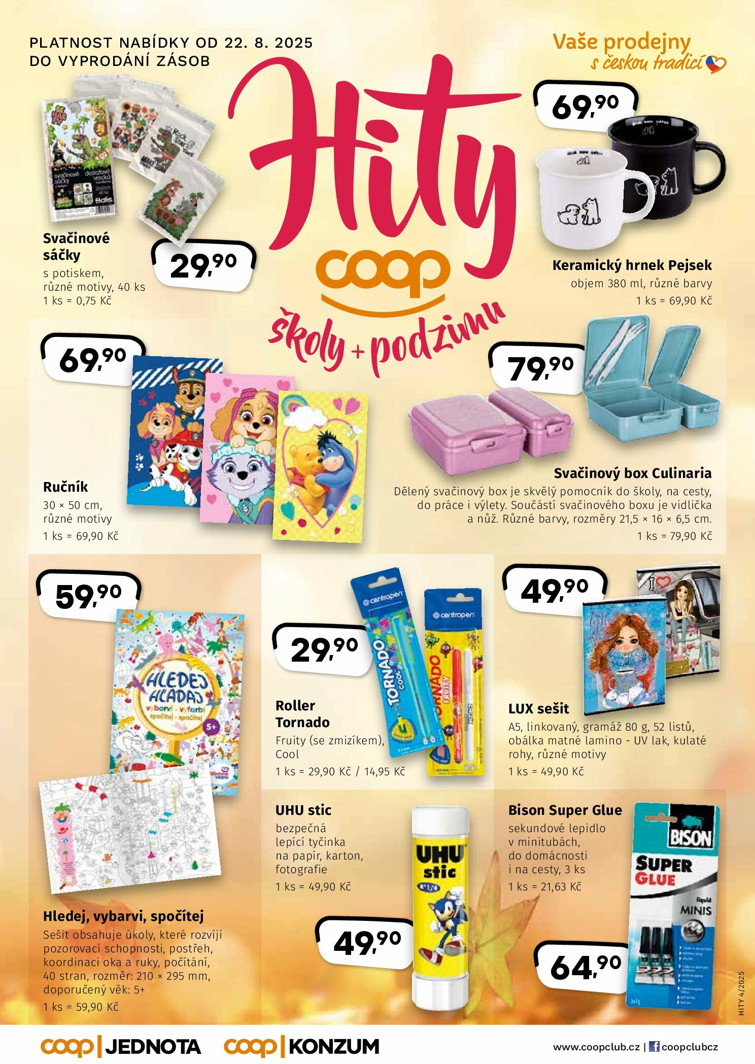 Leták Coop HB - Škola od 22.08. do 19.10.