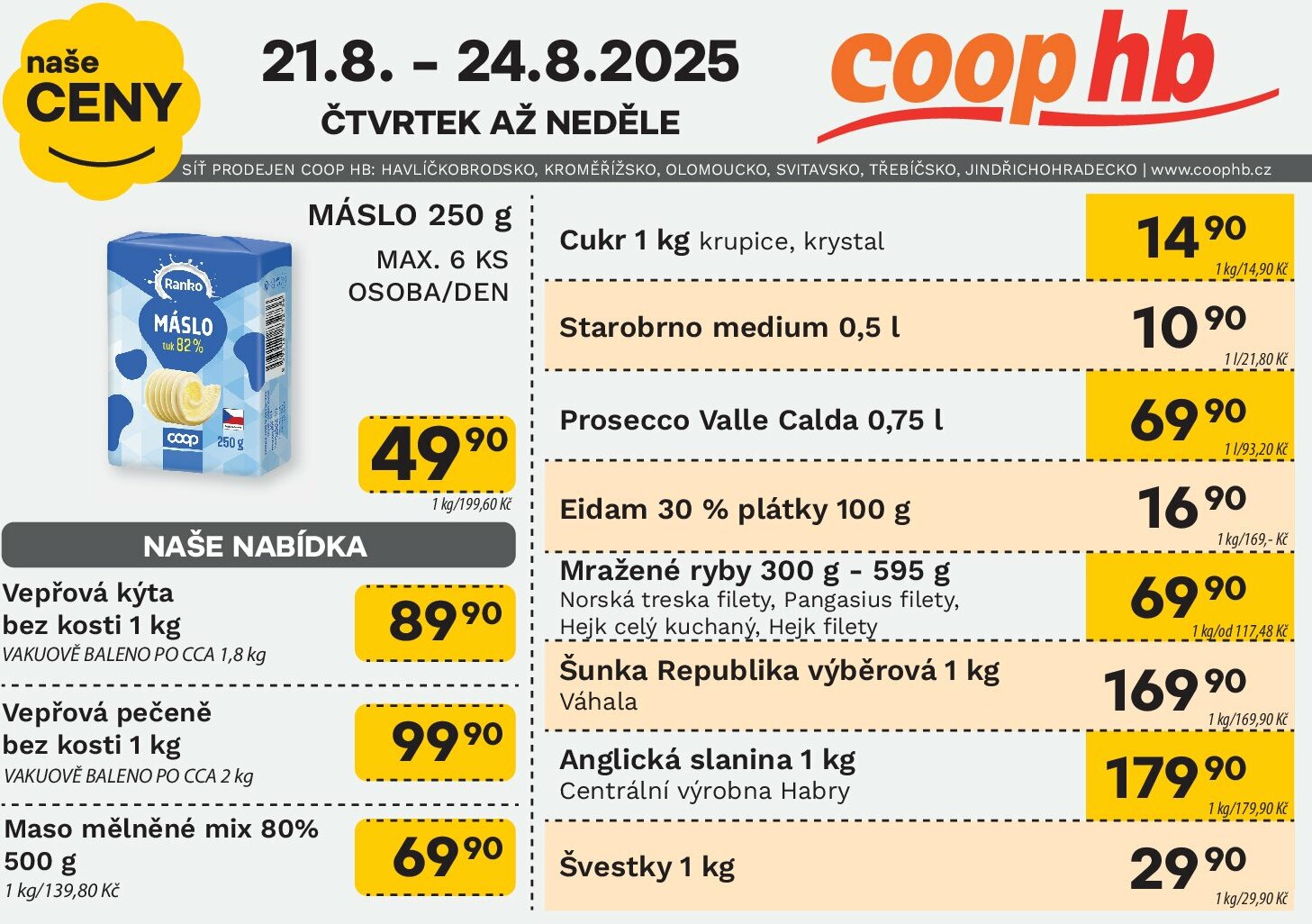 Leták Coop HB - Naše ceny od 21.08. do 27.08.