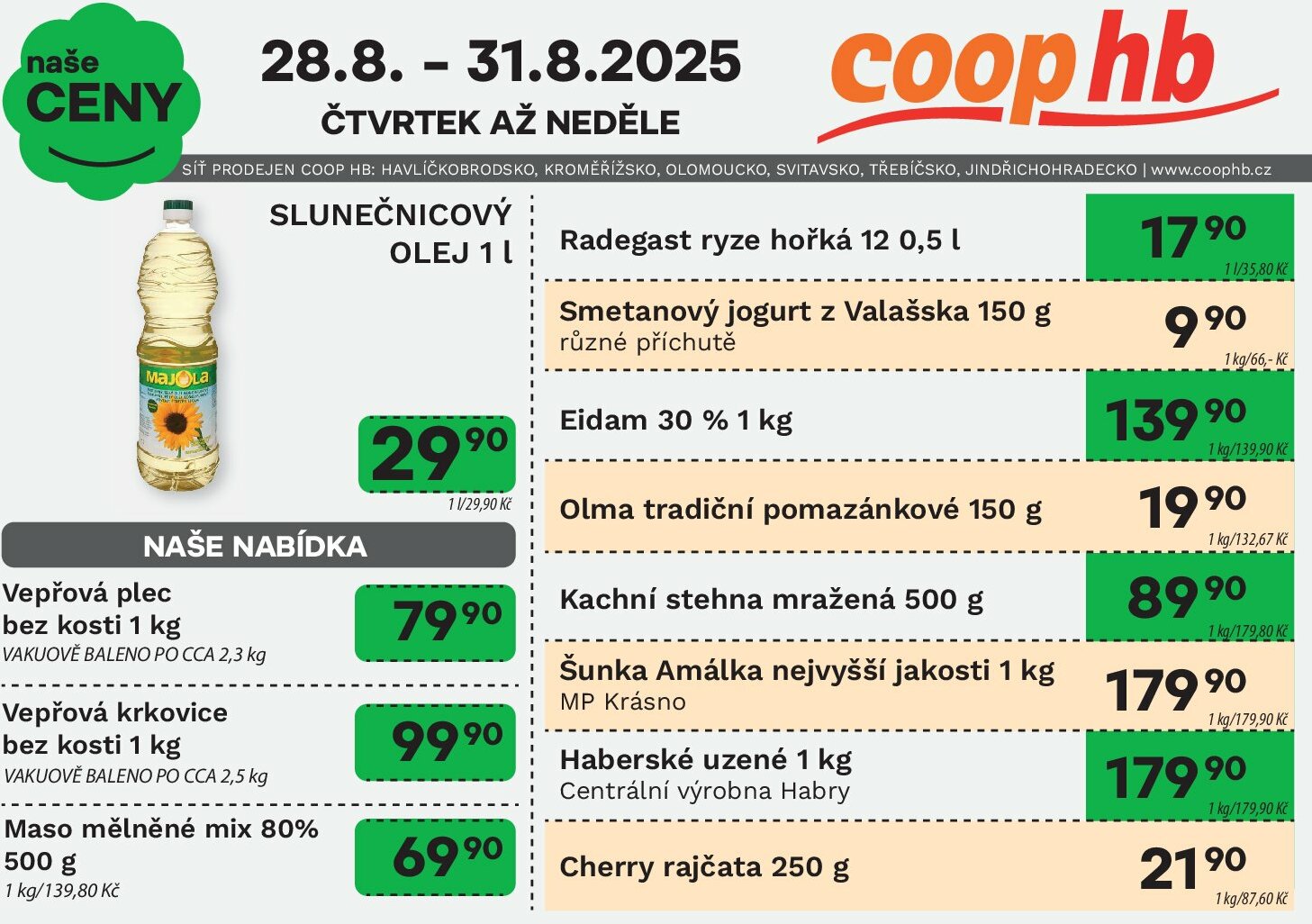 Leták Coop HB - Naše ceny od 28.08. do 03.09.