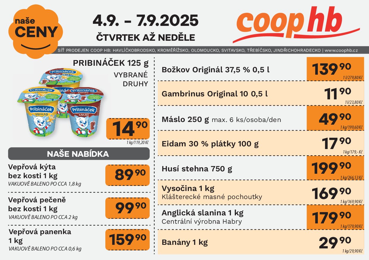 Leták Coop HB - Naše ceny od 04.09. do 10.09.