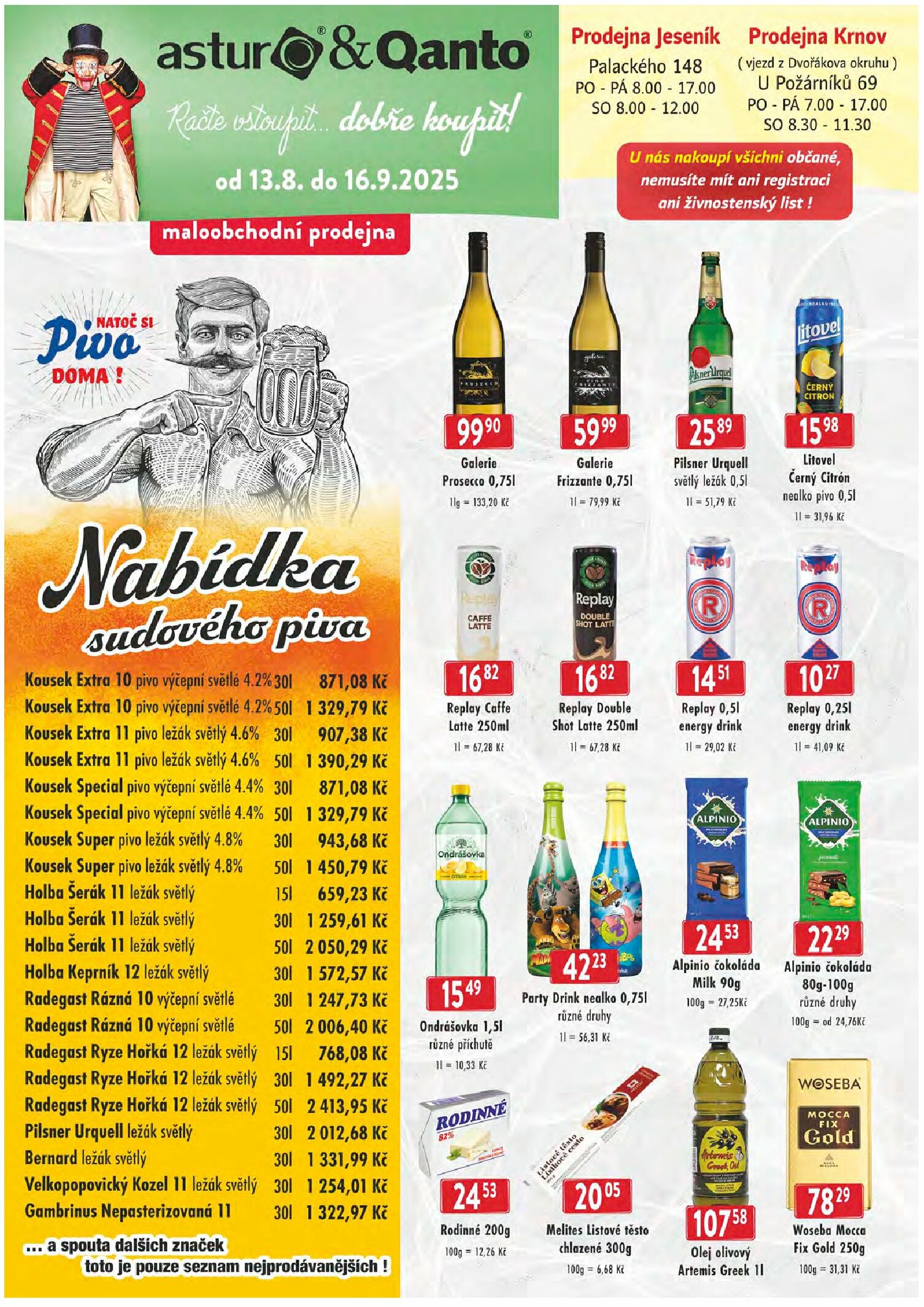 Leták Qanto - Cash&carry Jeseník, Krnov od 13.08. do 16.09.