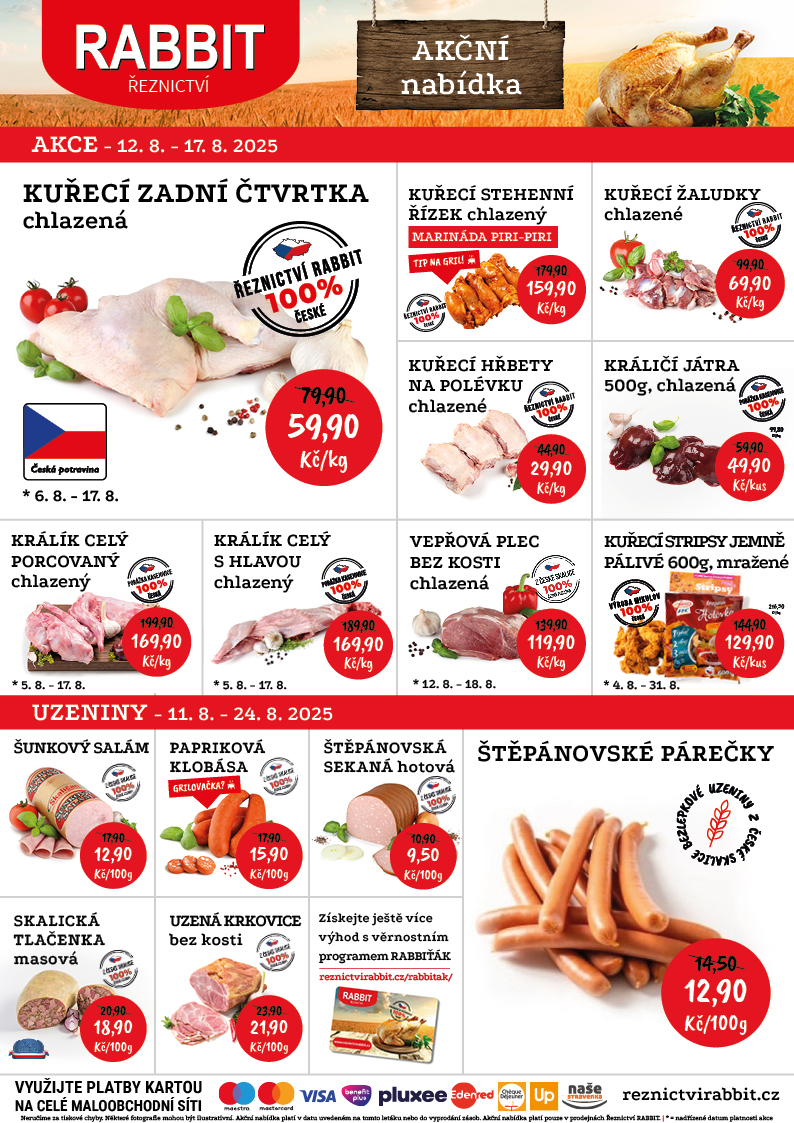 Leták Řeznictví Rabbit od 12.08. do 17.08.