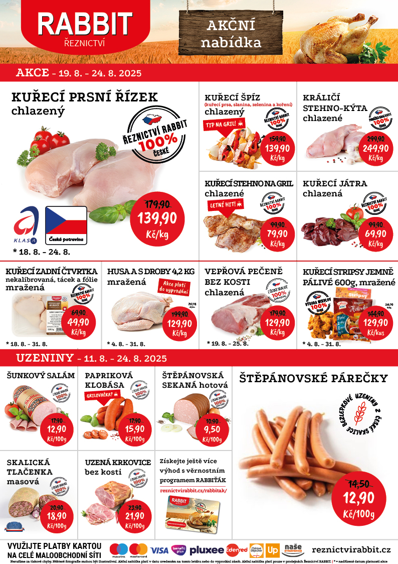 Leták Řeznictví Rabbit od 19.08. do 24.08.