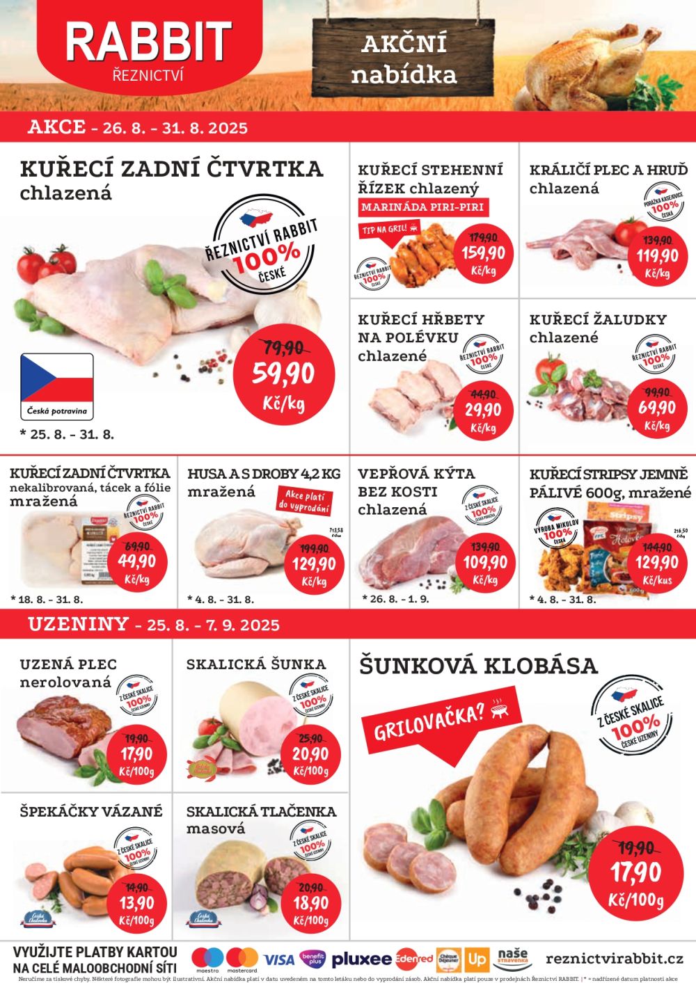Leták Řeznictví Rabbit od 26.08. do 31.08.