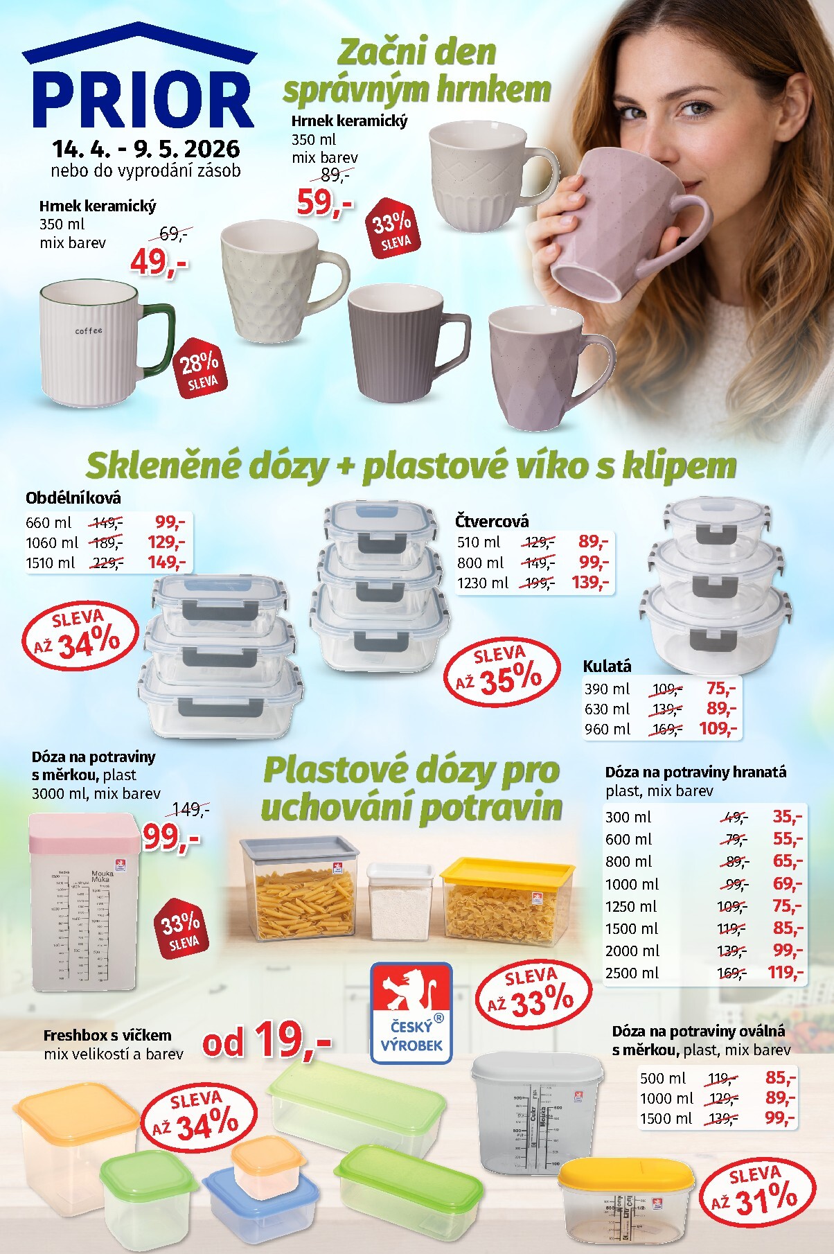 Budoucí Prior - Domácí potřeby leták platný od úterý 14.04.2026 do soboty 09.05.2026